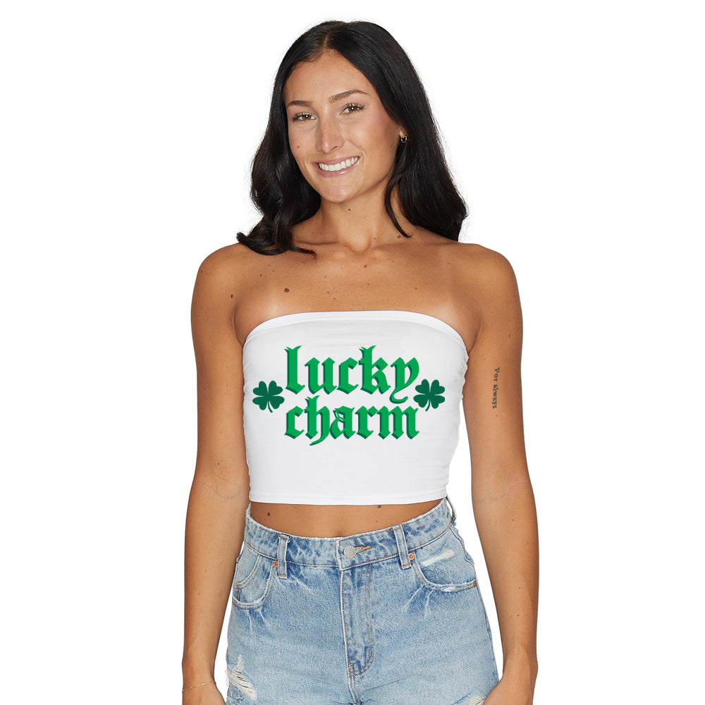 Lucky Charm White Tube Top