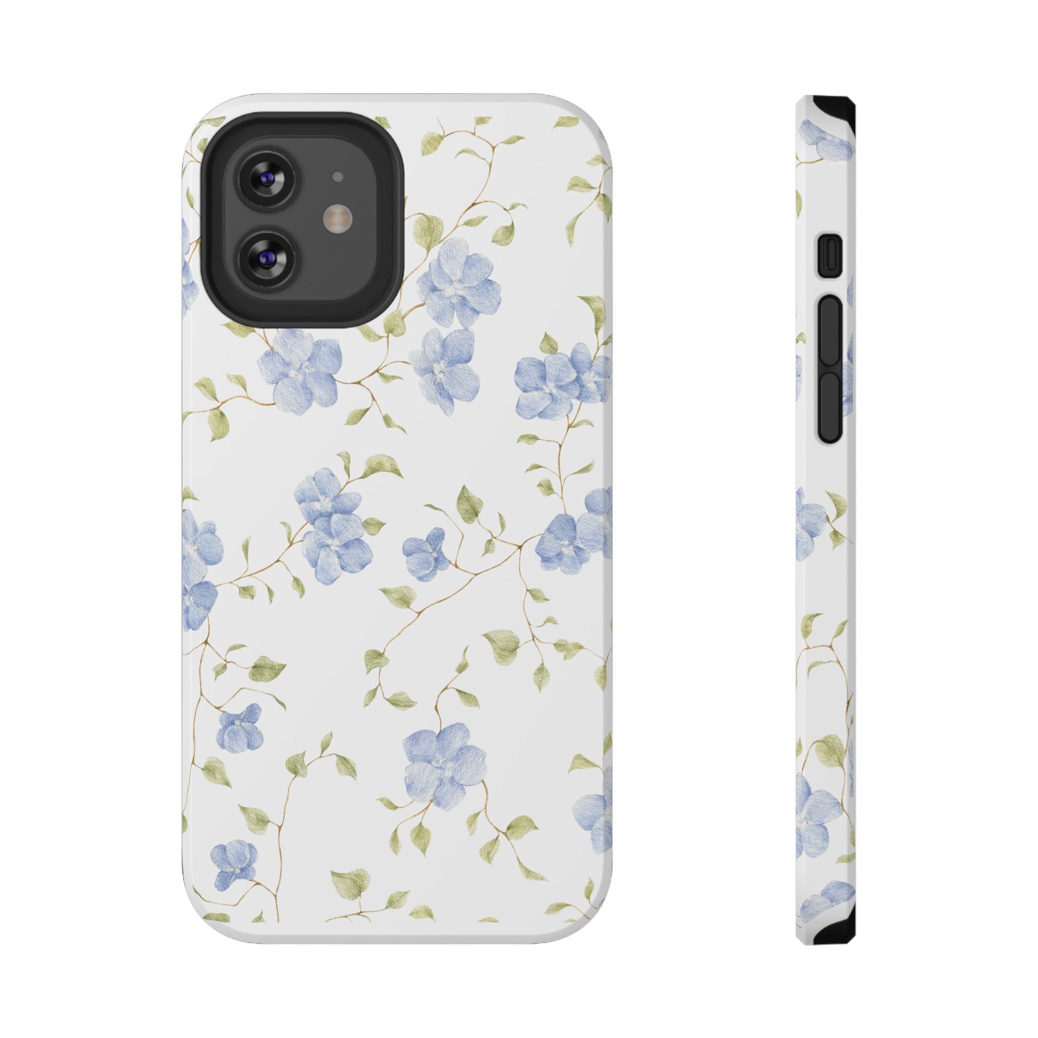 Customizable: Blue Floral Impact-Resistant Phone Case