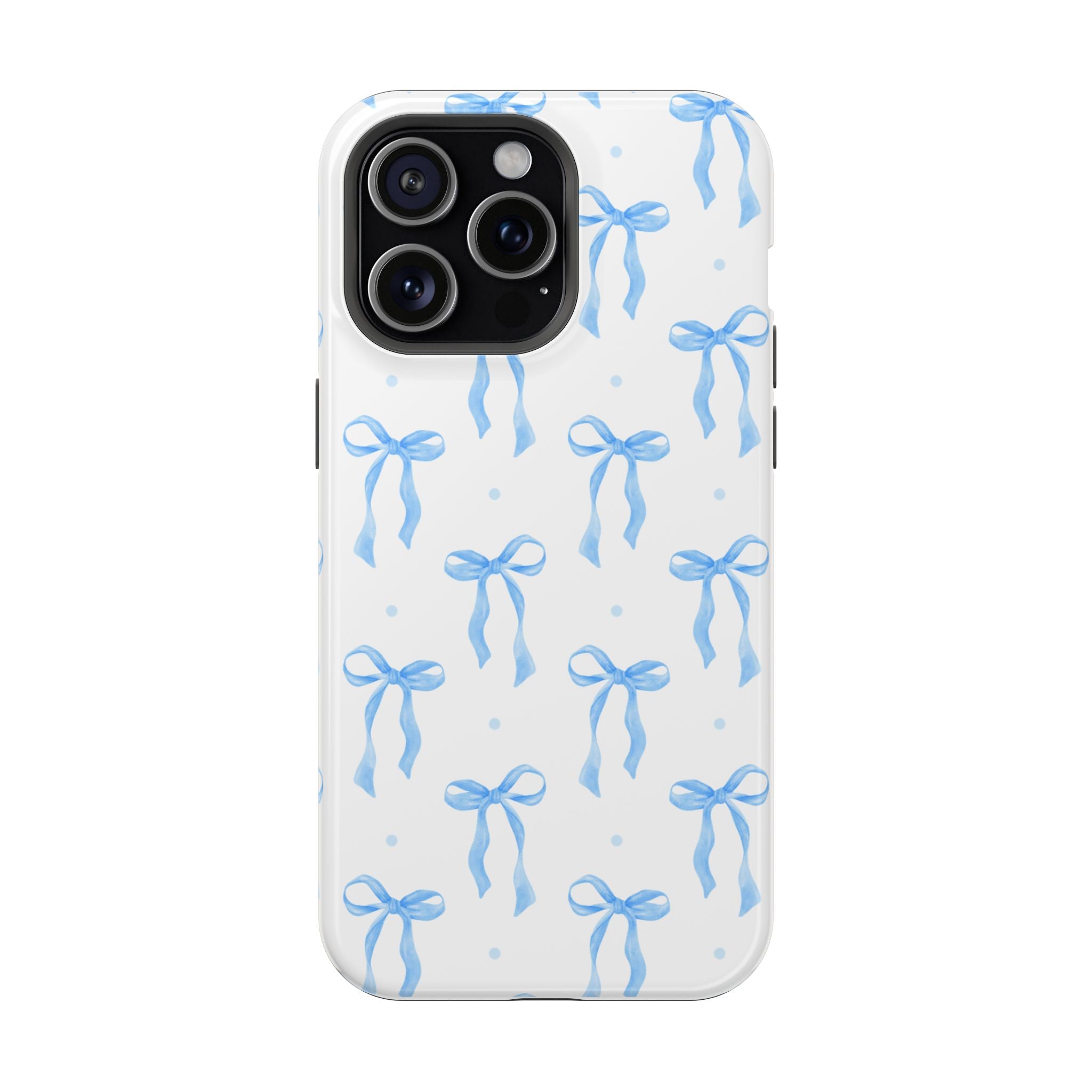 Customizable: Chic Blue Coquette Bow Impact-Resistant Phone Case