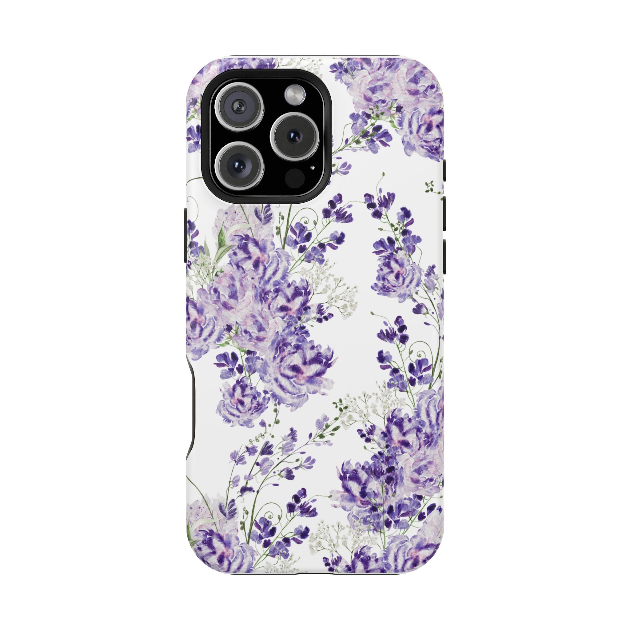 Customizable: Purple Floral Impact-Resistant Phone Case