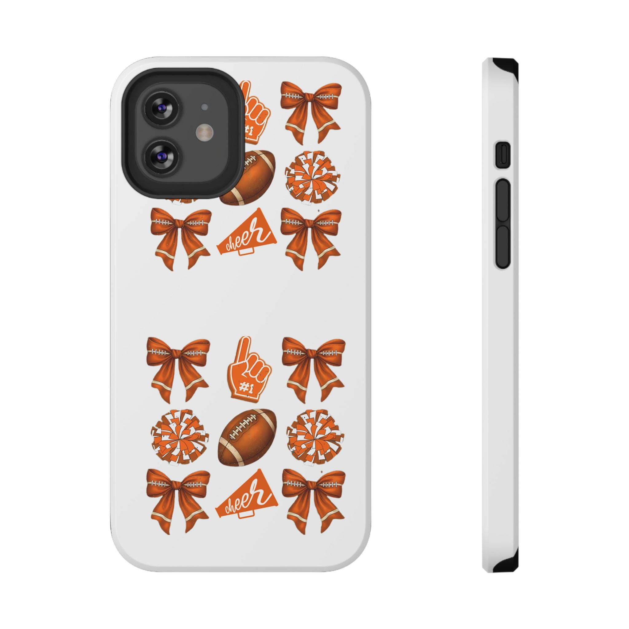Customizable Orange-Themed Football Team Spirit Phone Case - Cheerful Accessories for Game Day, Unique Design for Fans, Sports Gift, Fall Celebrations, Team Pride