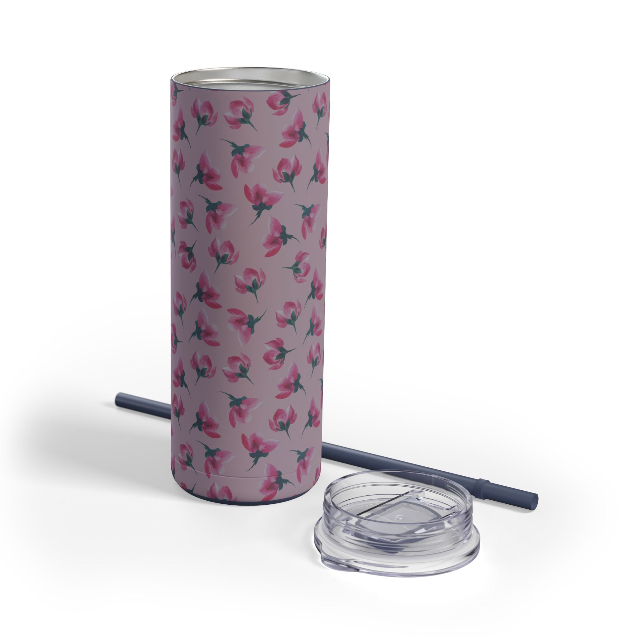 Customizable: Floral Pattern Tumbler, Personalized Gift for Coffee Lovers, Travel Mug for Women, Insulated Drinkware, Trendy Water Bottle