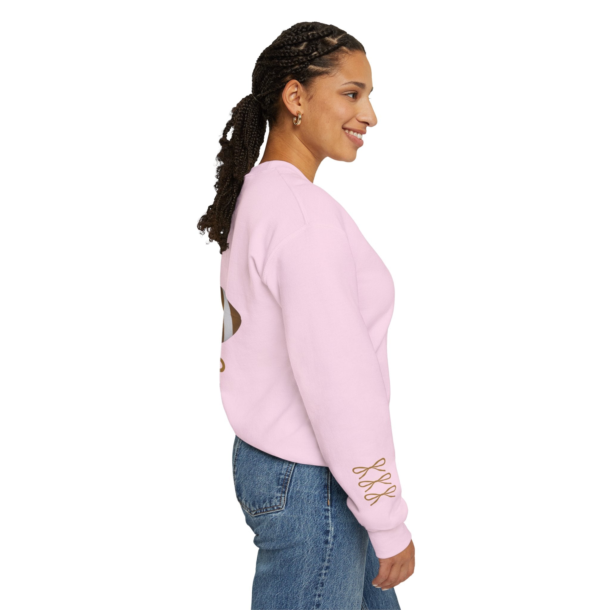 Customizable Gold Football & Bows Sweatshirt