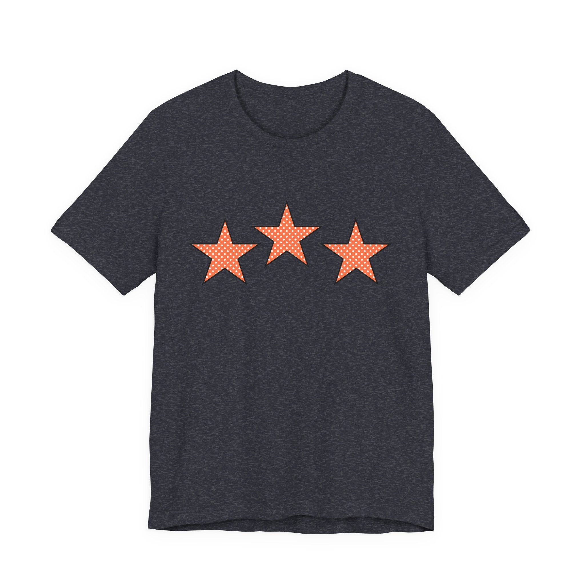 Customizable Orange & White Polka Dot Tri-Star Graphic Tee
