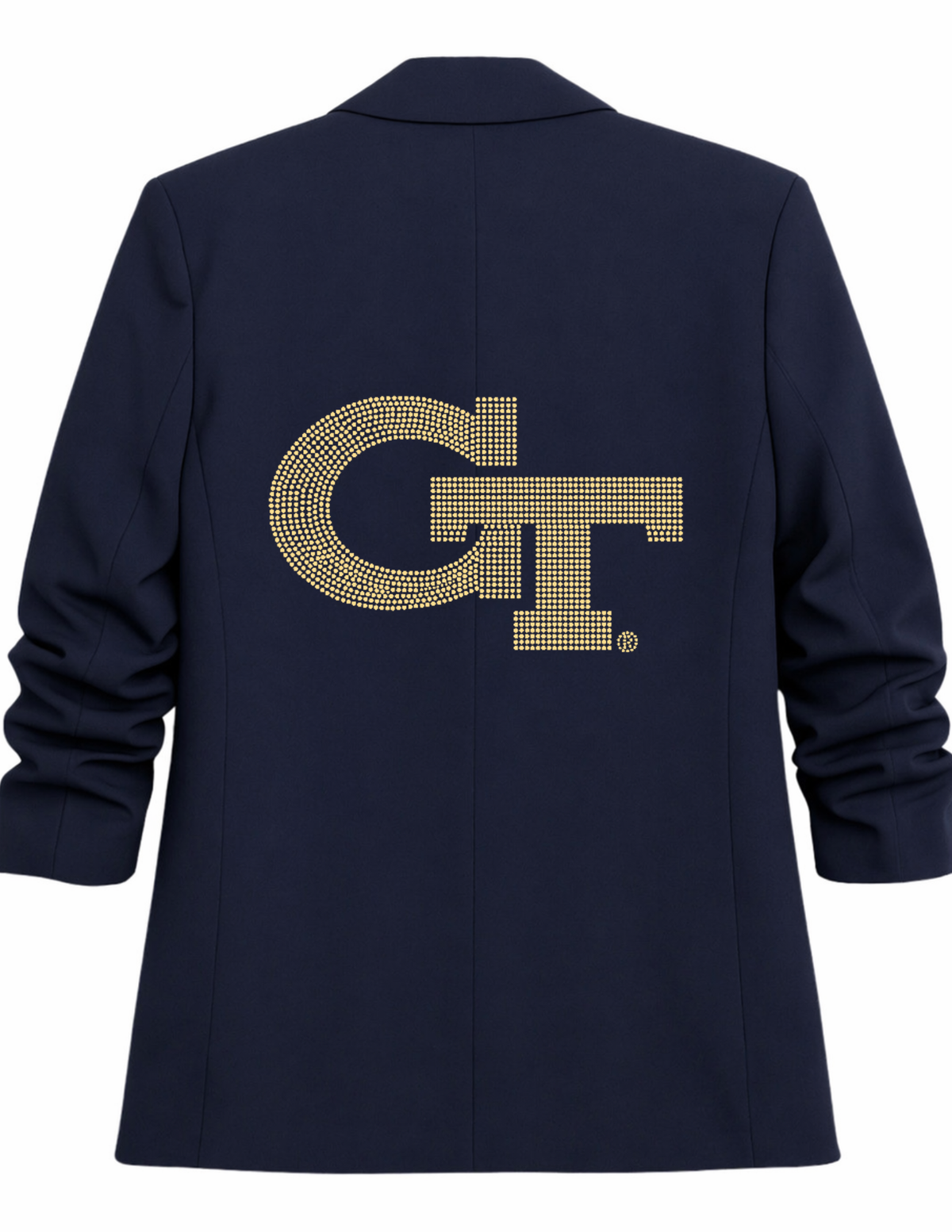 Georgia Tech GT Navy Ruched Sleeve Blazer