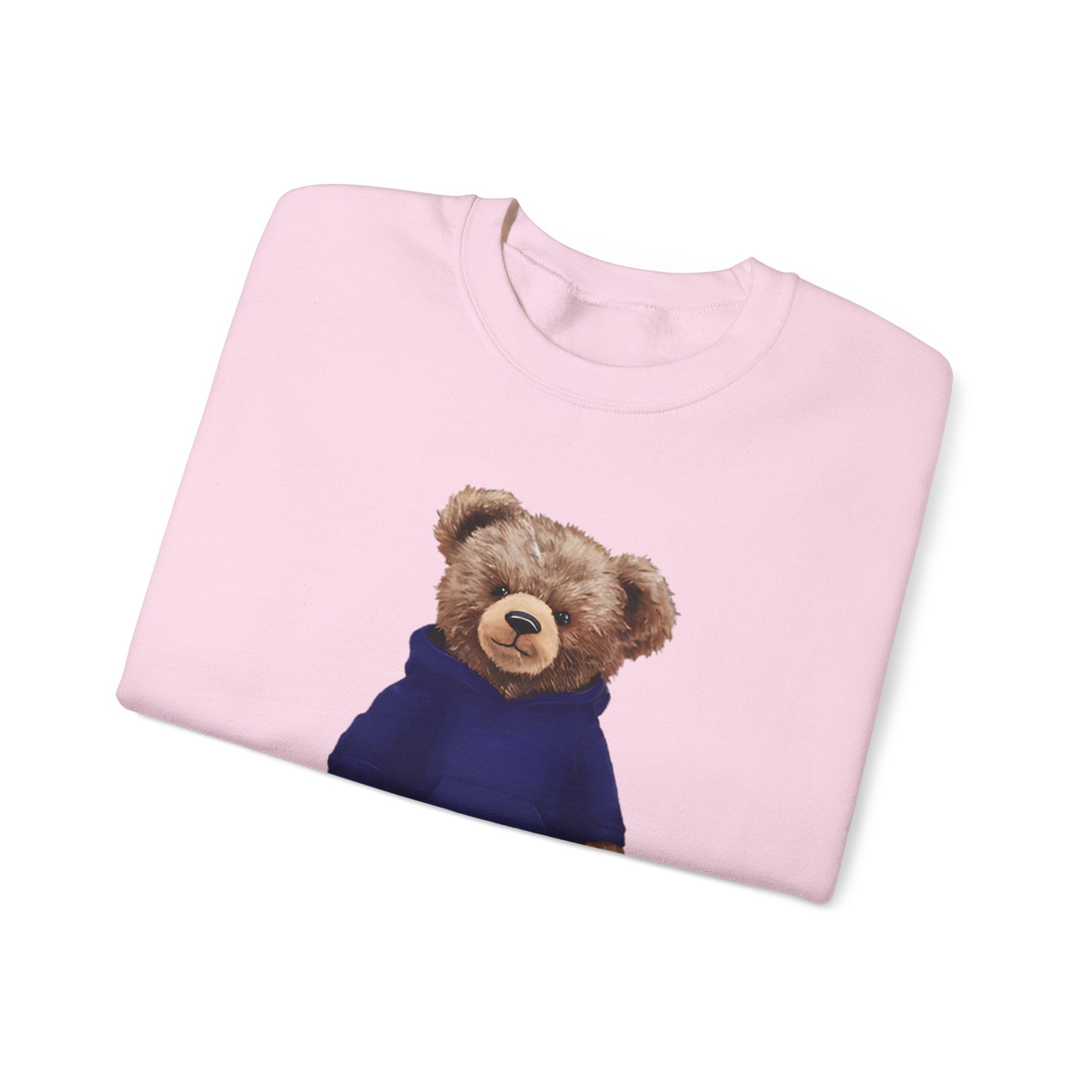 CUSTOMIZABLE Bear with Blue Hoodie Crewneck Sweatshirt | Perfect for Casual Days, Gift for Bear Lovers, Comfy Layer, Unisex Fashion, Cute Wardrobe Staple