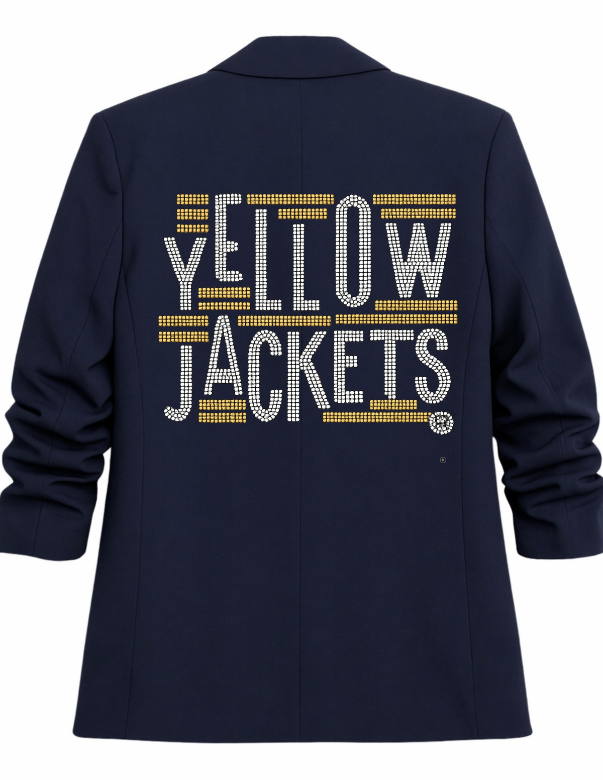Georgia Tech Yellow Jackets Navy Ruched Sleeve Blazer
