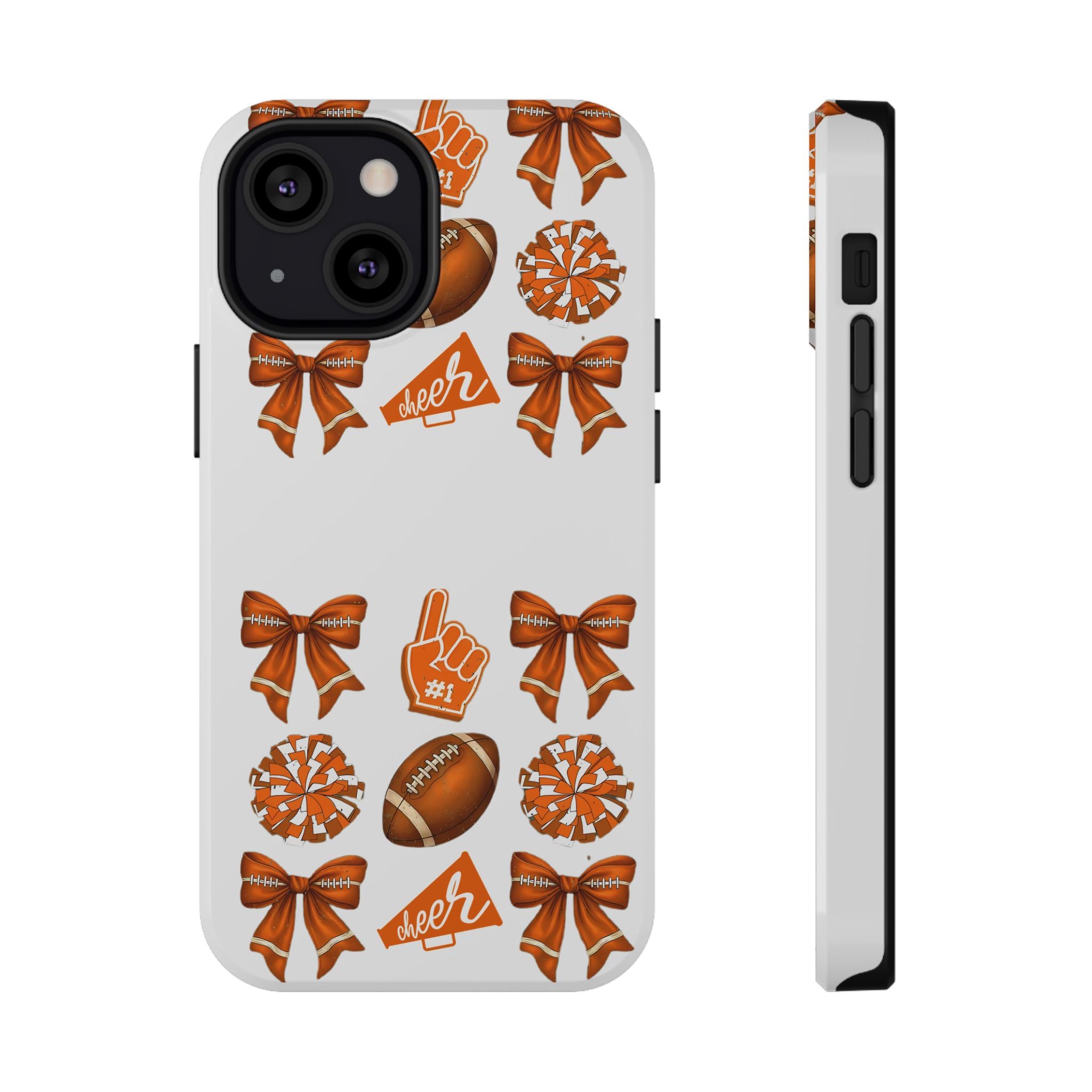 Customizable Orange-Themed Football Team Spirit Phone Case - Cheerful Accessories for Game Day, Unique Design for Fans, Sports Gift, Fall Celebrations, Team Pride