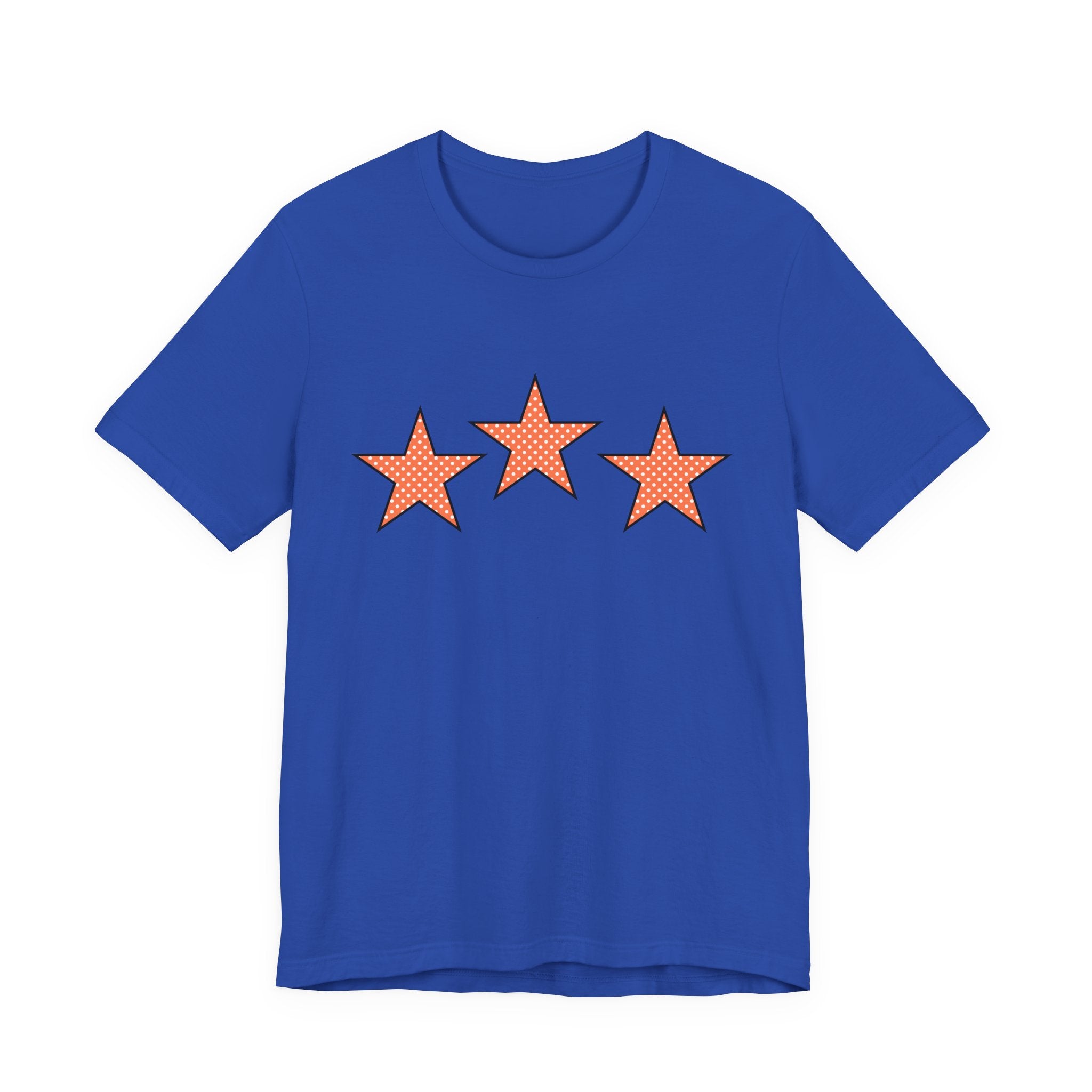 Customizable Orange & White Polka Dot Tri-Star Graphic Tee