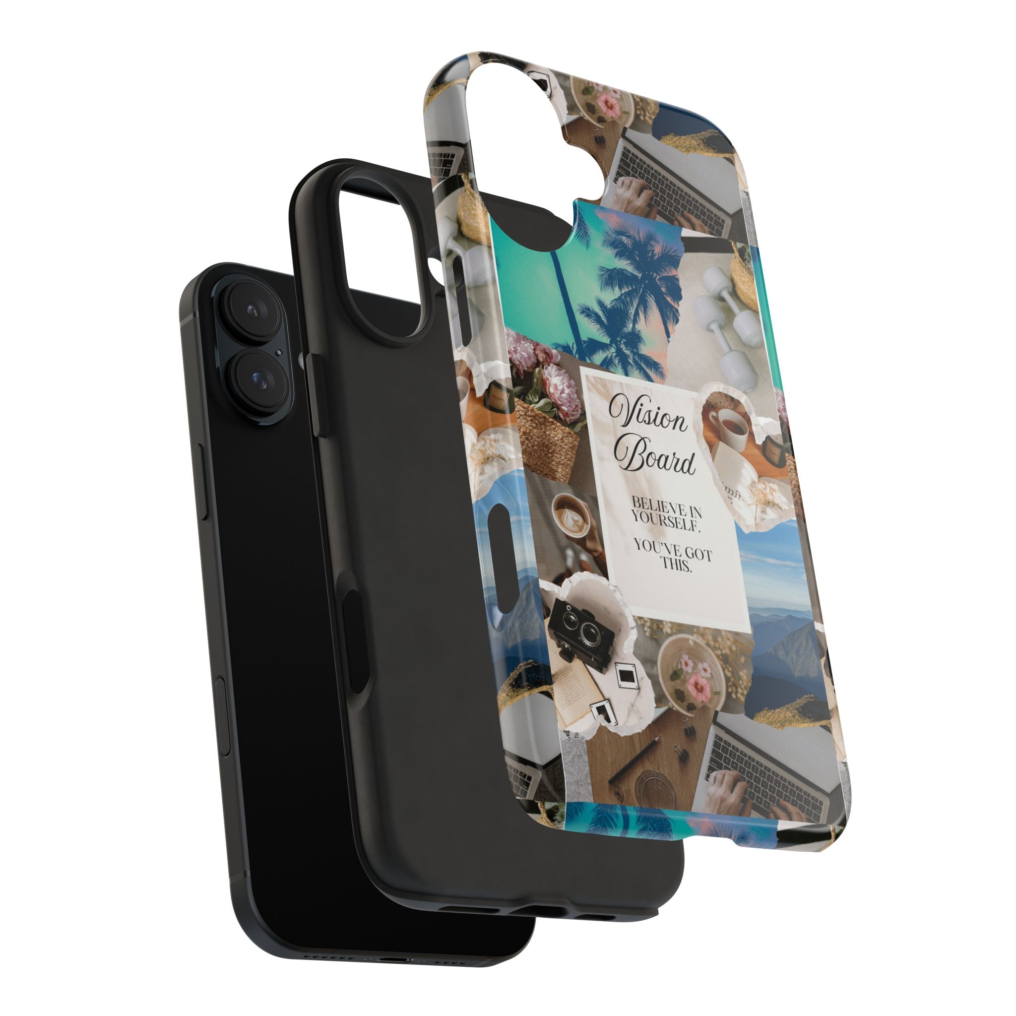 Inspiring Vision Board Phone Case, Motivational Tough Case, Adventurous Gift for Her, Self-Care, Dream Big, Unique Phone Accessory
