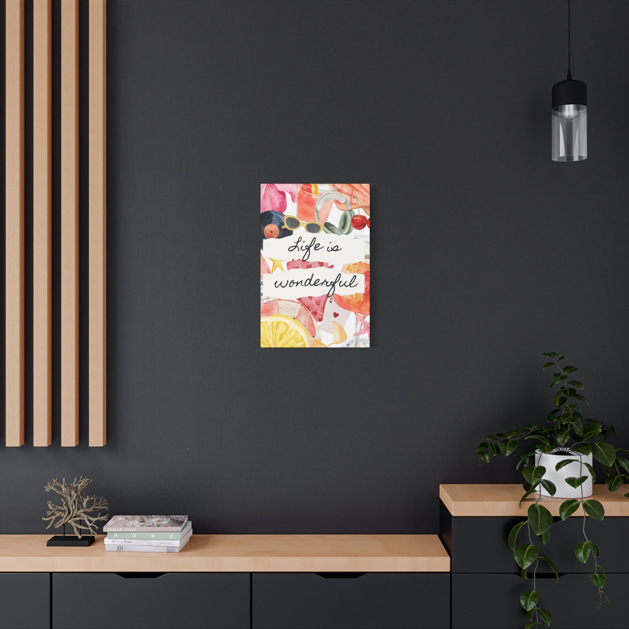 Life is Wonderful Canvas Wall Art, Colorful Decor, Inspirational Gift, Home Display, Summery Wall Art, Motivational Print