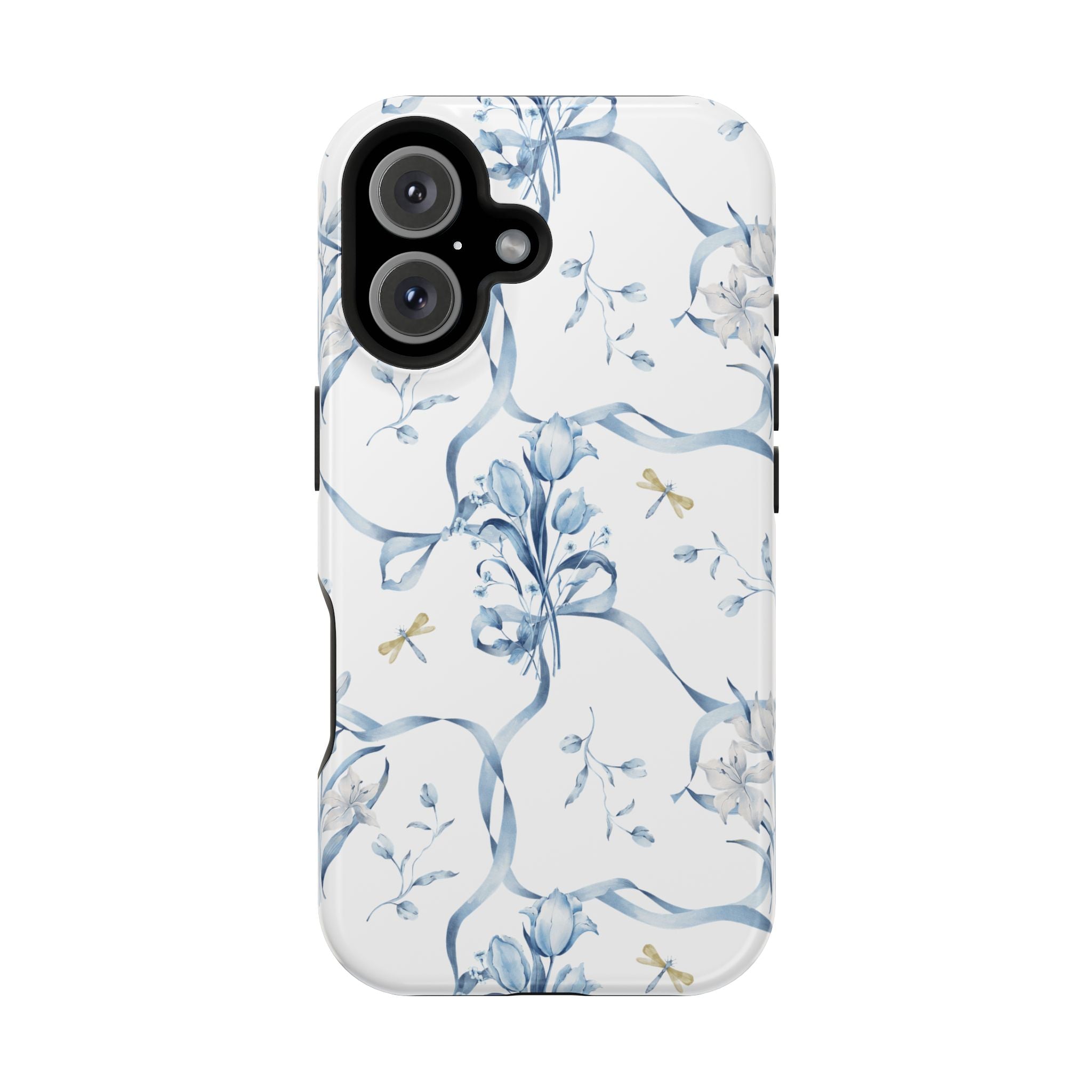 Customizable: Blue Floral-Inspired Phone Case