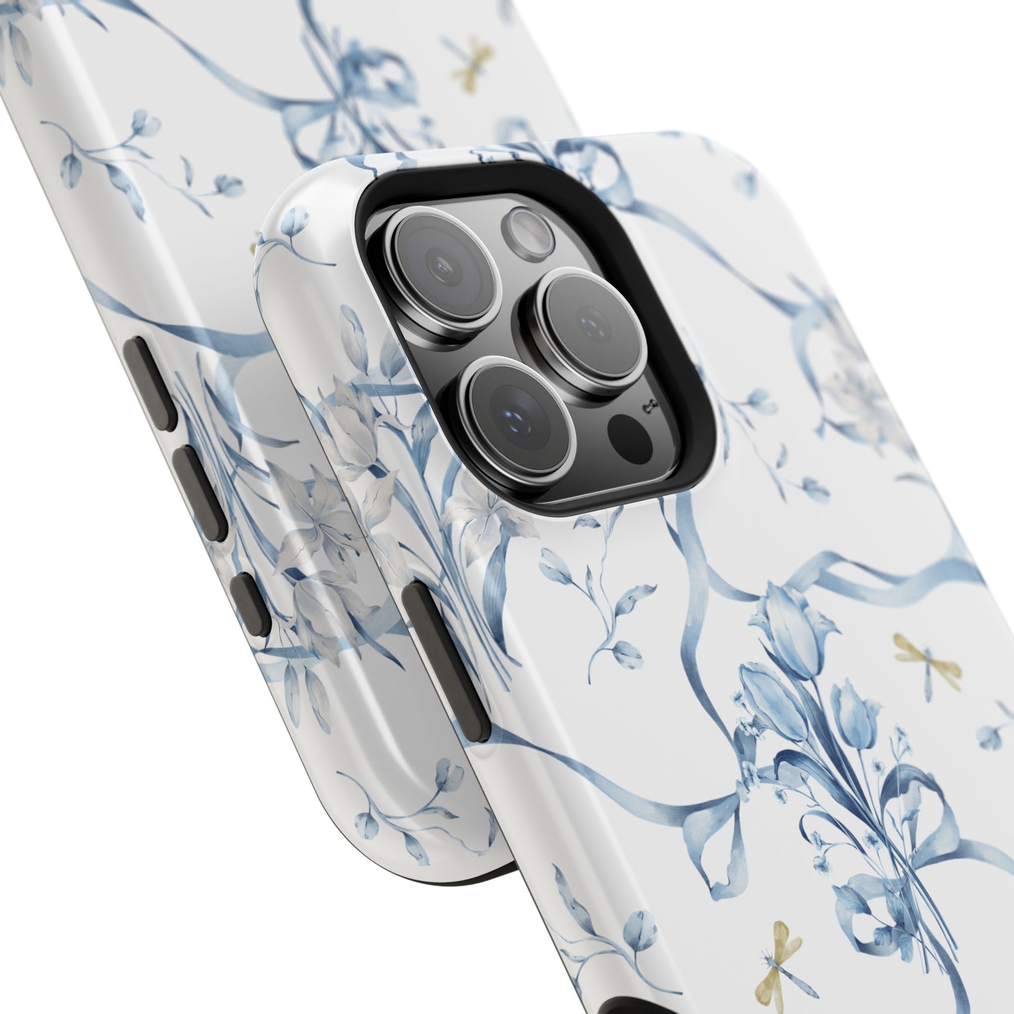 Customizable: Blue Floral-Inspired Phone Case