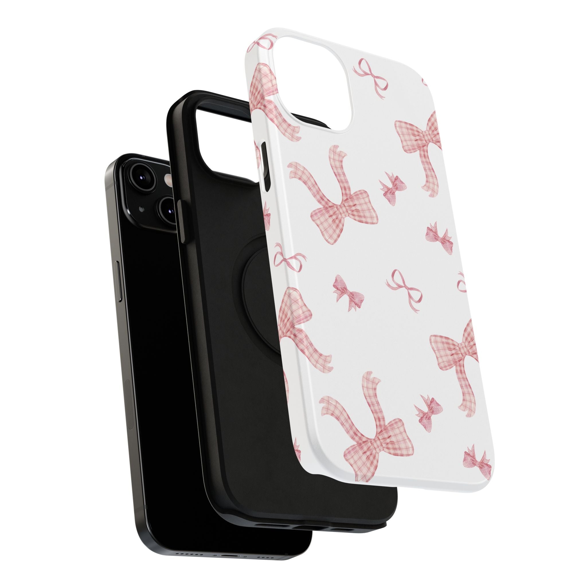 Customizable: Gingham Chic Bow Pattern Phone Case
