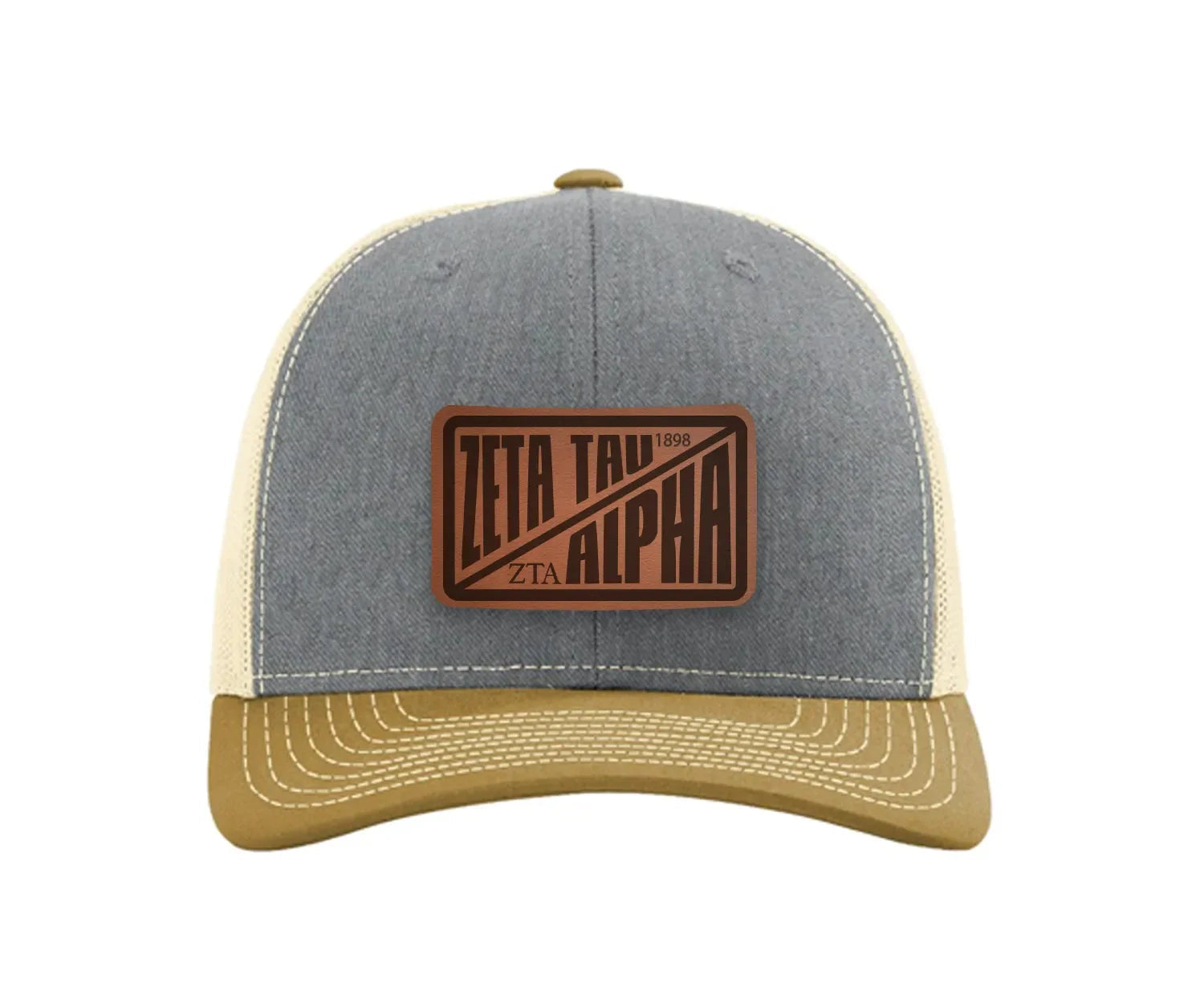 Zeta Tau Alpha Richardson 112 Leatherette Patch Trucker Hat - Divide