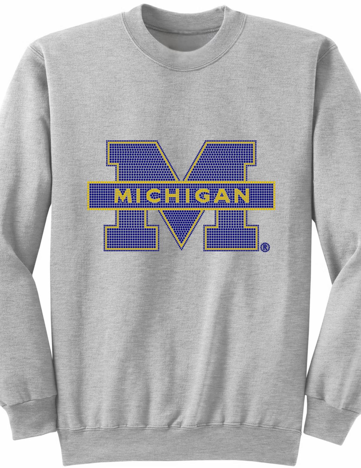 University of Michigan Block M Gray Crewneck Sweatshirt