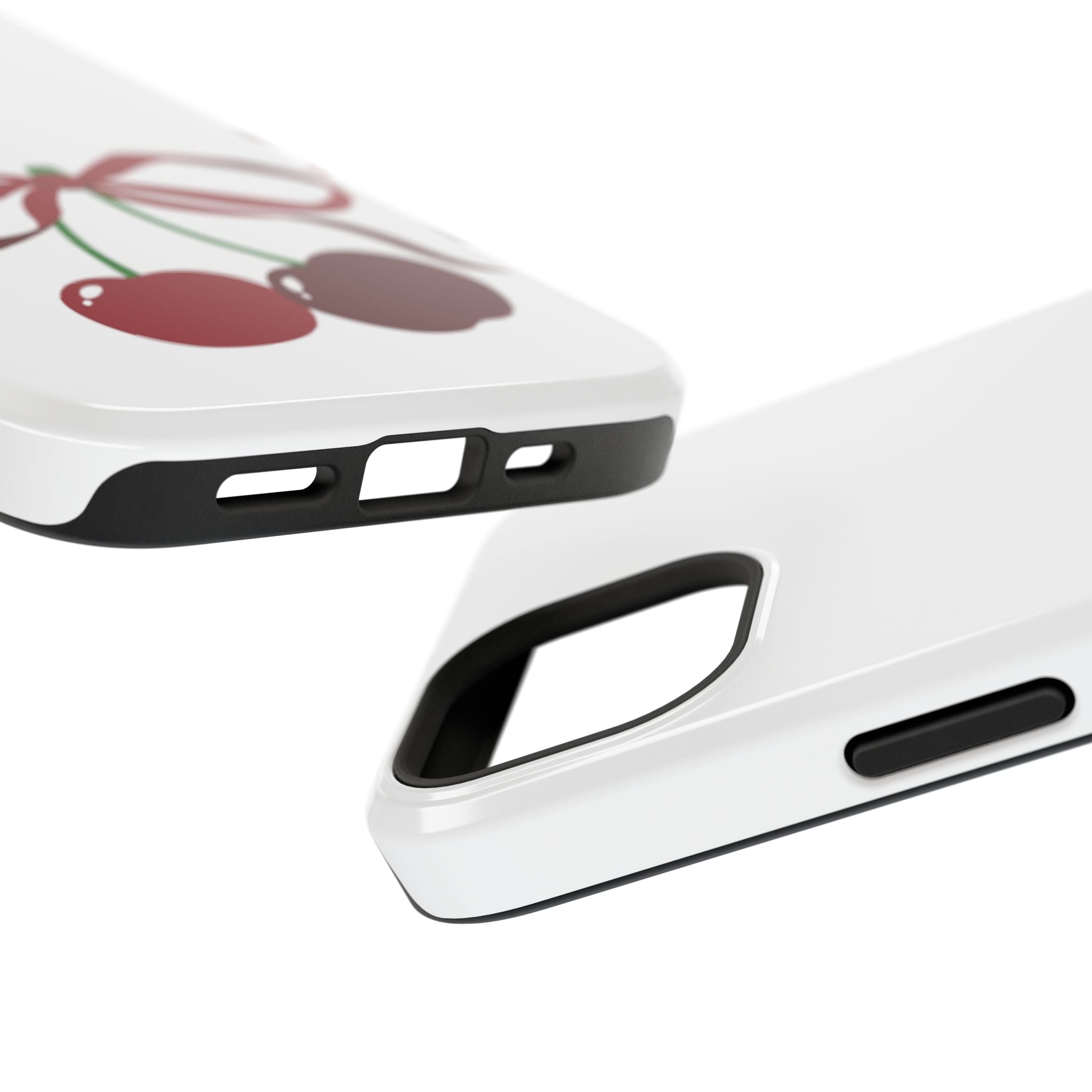 Customizable: Cherry Bow Impact-Resistant Case for Smartphones | Cute Phone Cover | Gift for Her | Cherry Lover's Accessory | Durable Phone Case