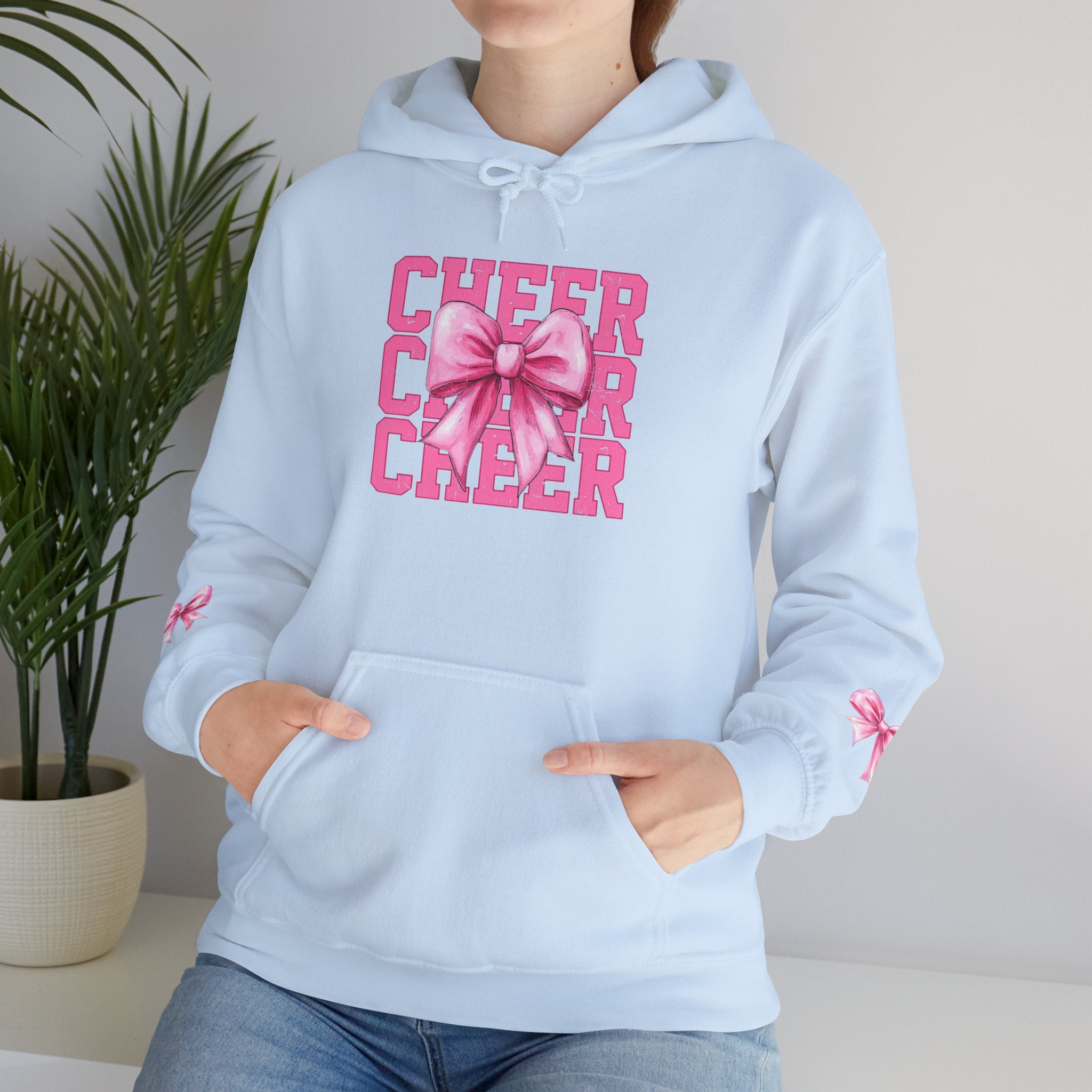Cheerful Bow Hoodie - Perfect for Cheerleaders, Team Spirit, Dance, Everyday Wear, Gift for Coaches, Cheer Events