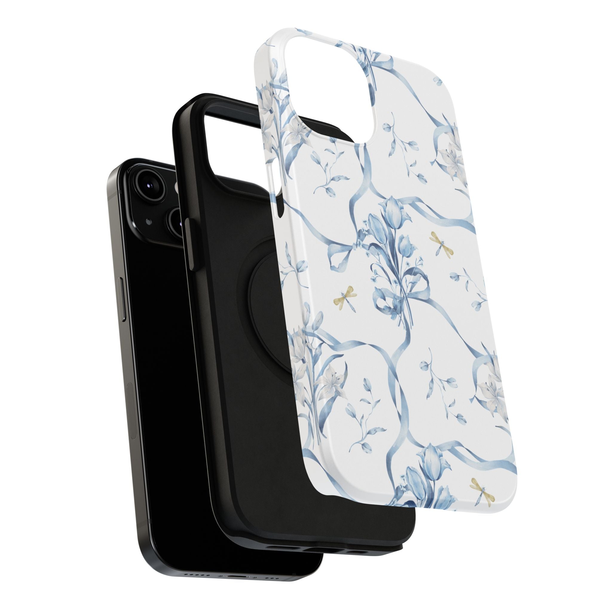 Customizable: Blue Floral-Inspired Phone Case
