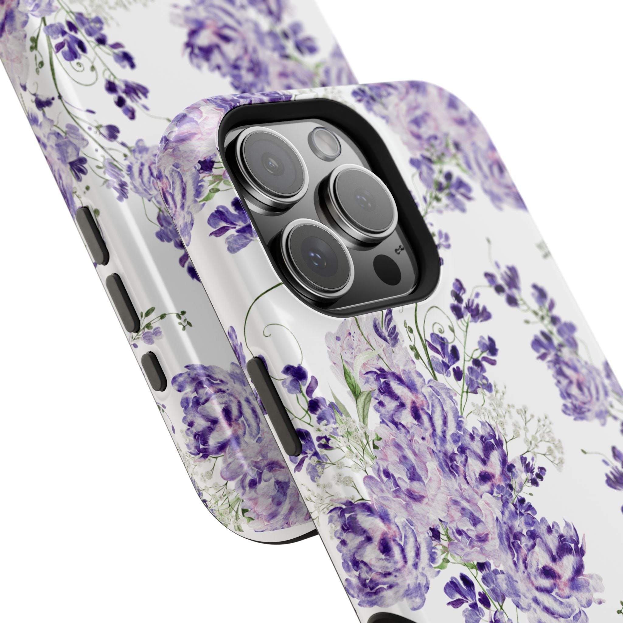 Customizable: Purple Floral Impact-Resistant Phone Case