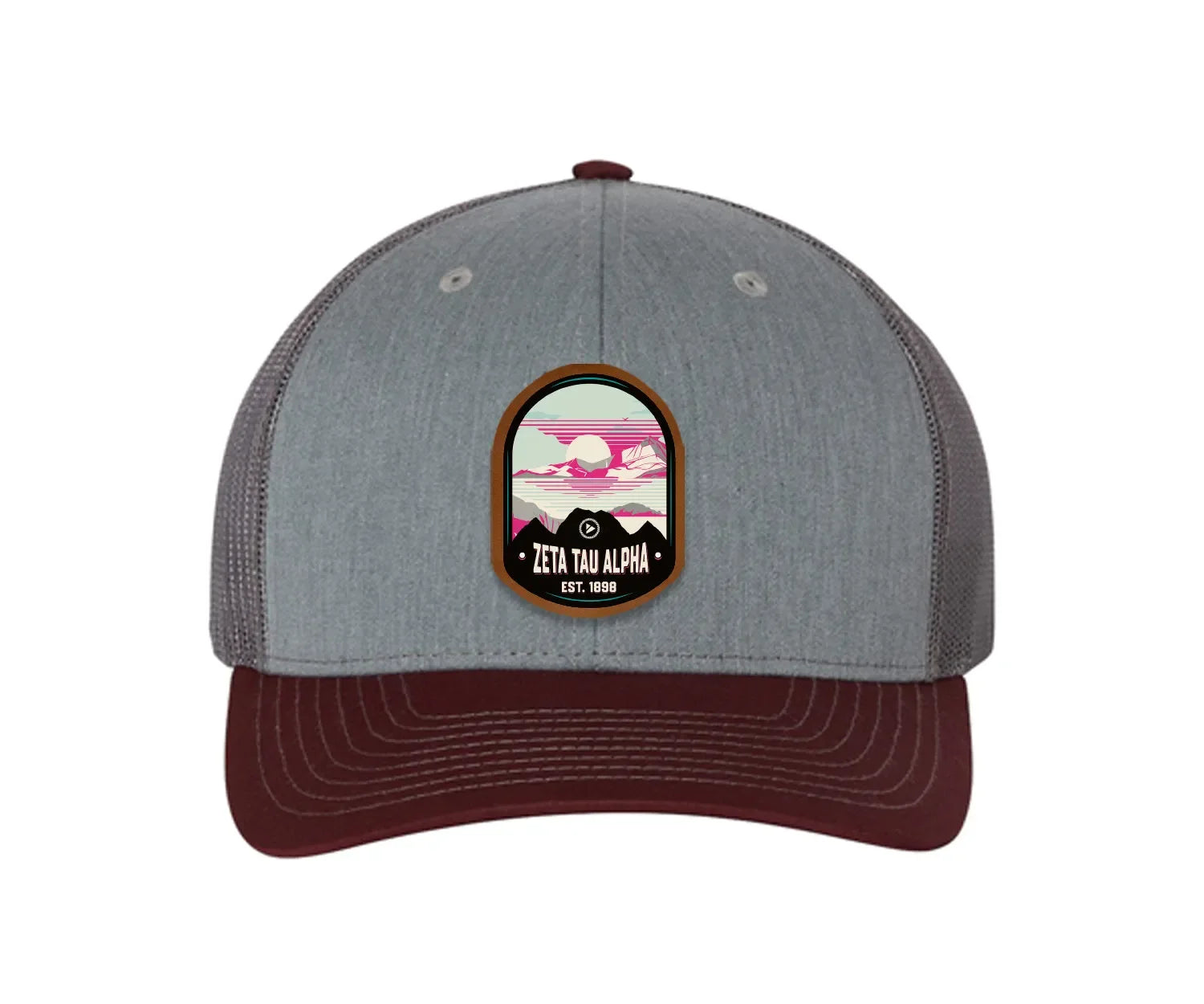 Zeta Tau Alpha Richardson 112 UV Print Leatherette Patch Trucker Hat - Ventura