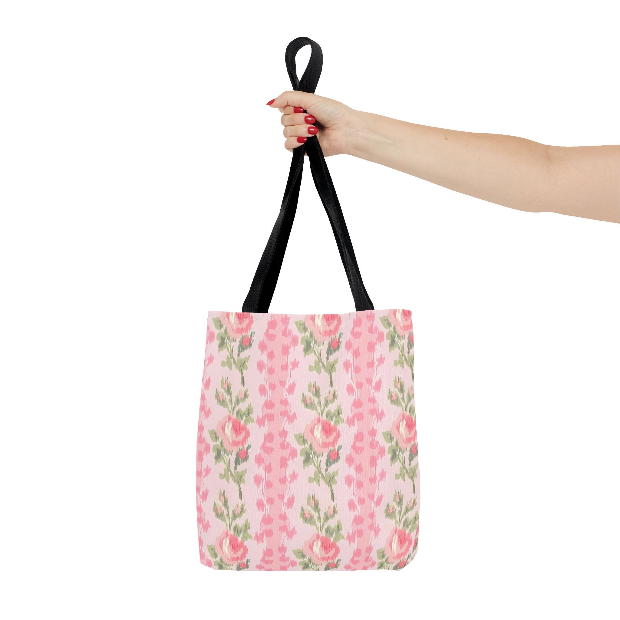 Customizable Elegant Pink Floral Tote
