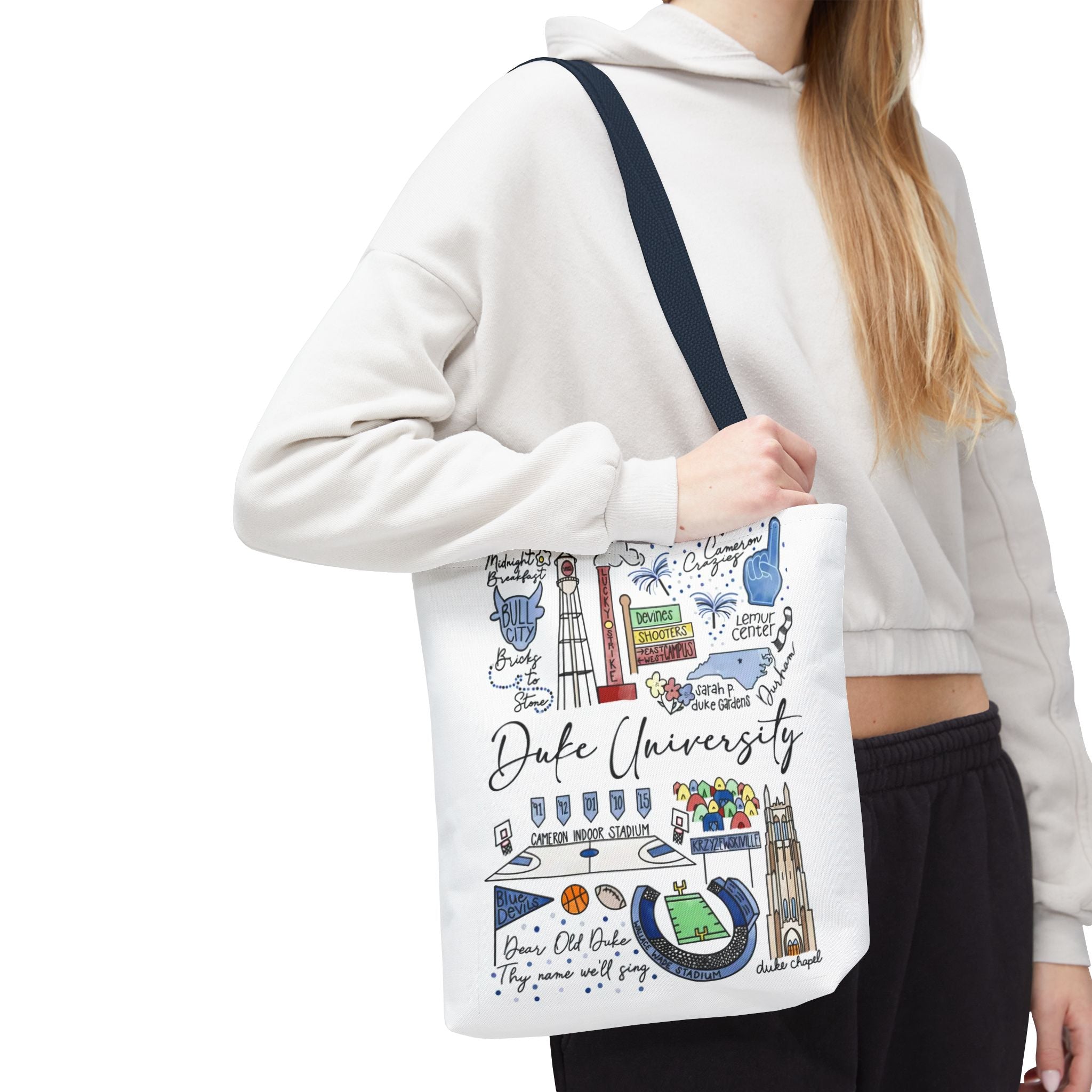 Duke University Tote Bag, College Spirit Bag, Campus Life Accessory, School Pride Gift, Eco-Friendly Shopping Bag