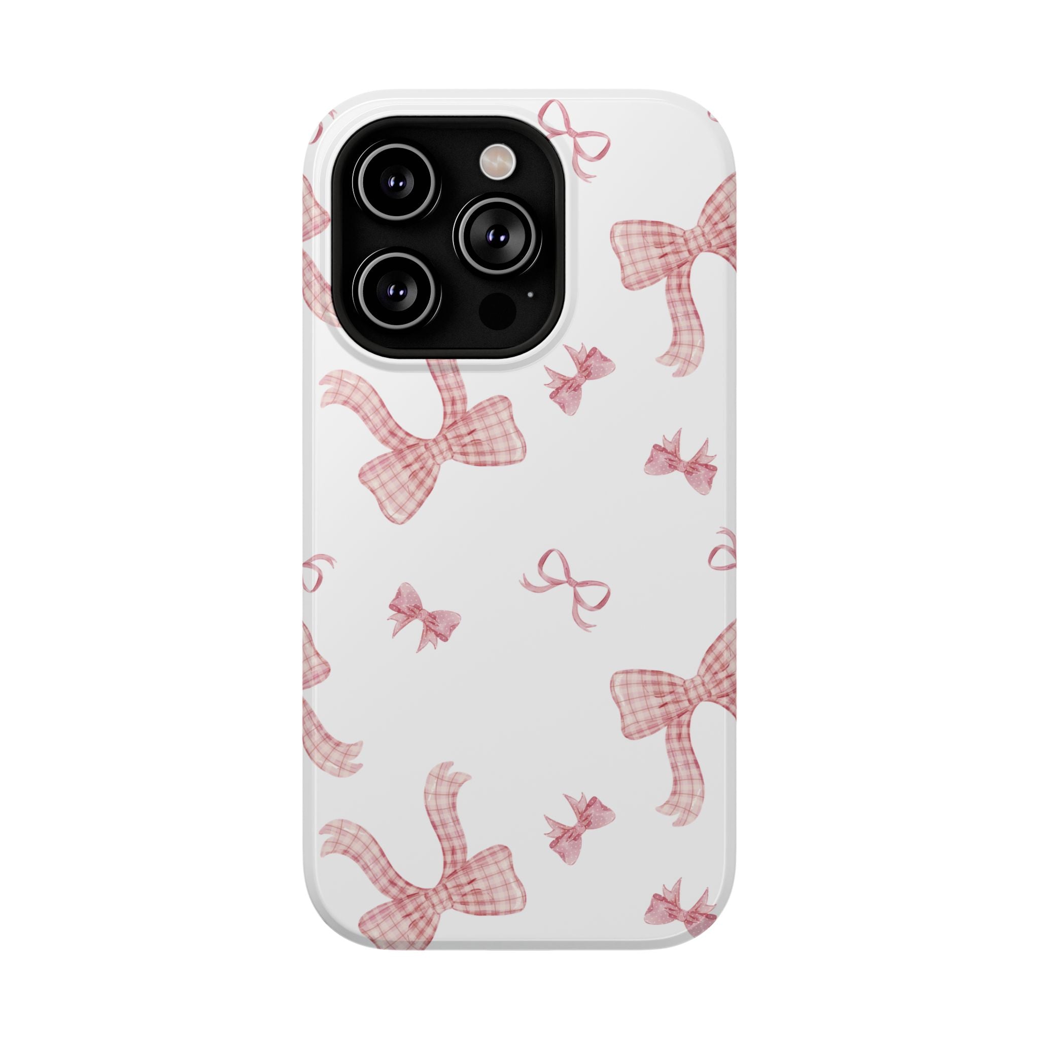 Customizable: Gingham Chic Bow Pattern Phone Case