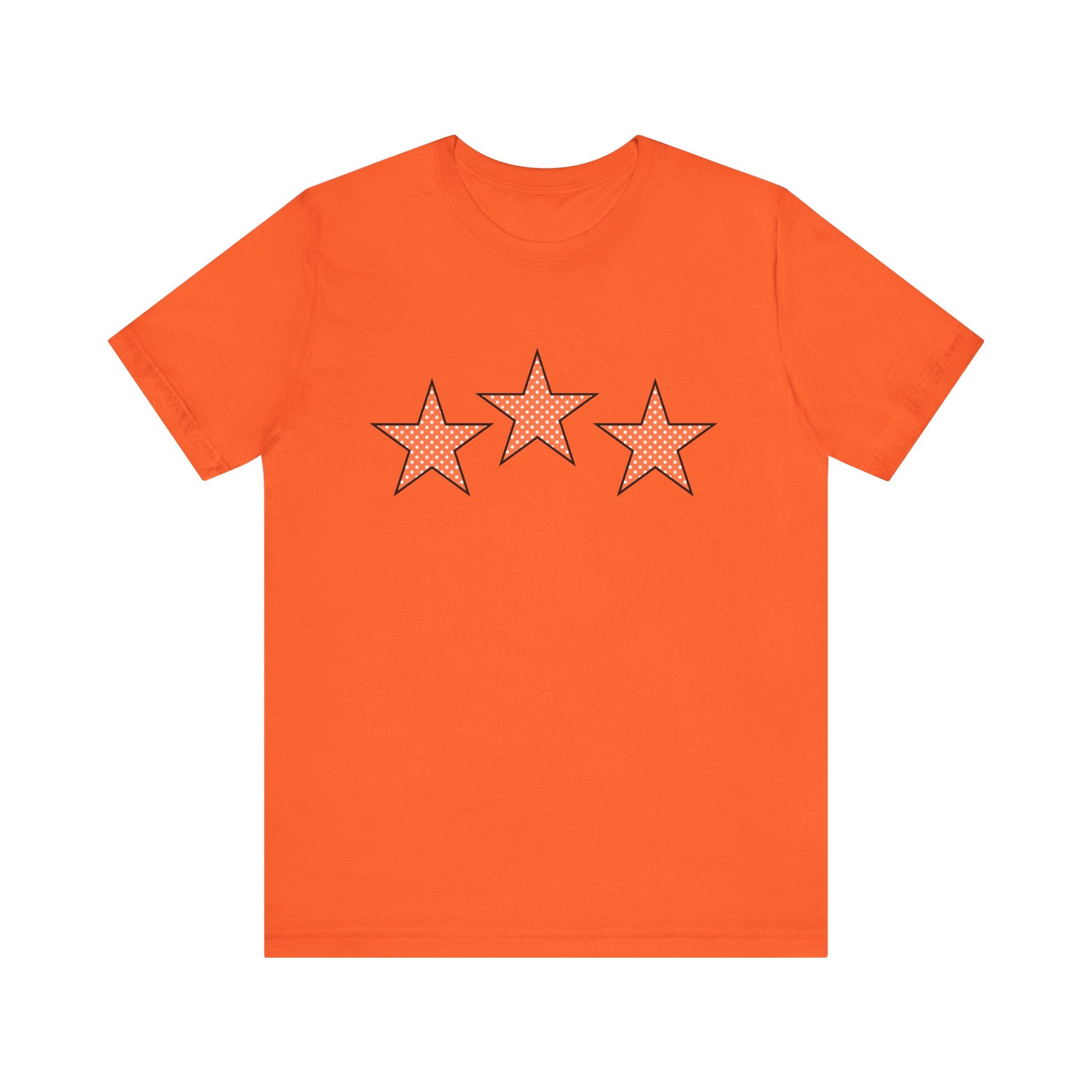Customizable Orange & White Polka Dot Tri-Star Graphic Tee