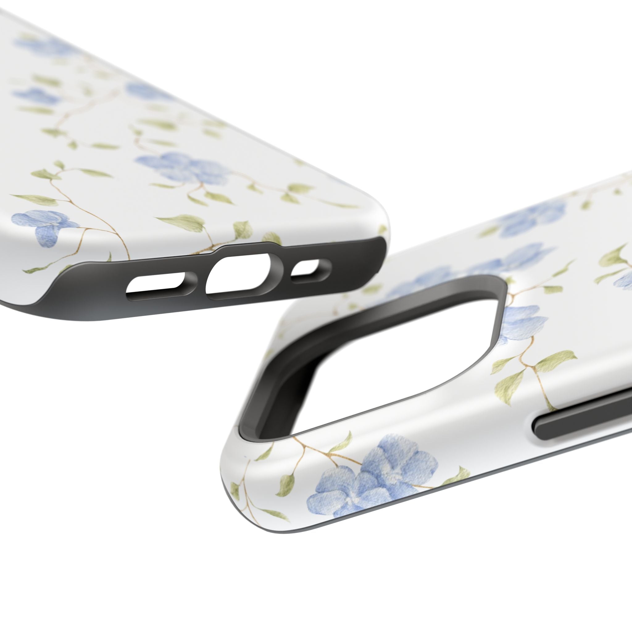 Customizable: Blue Floral Impact-Resistant Phone Case