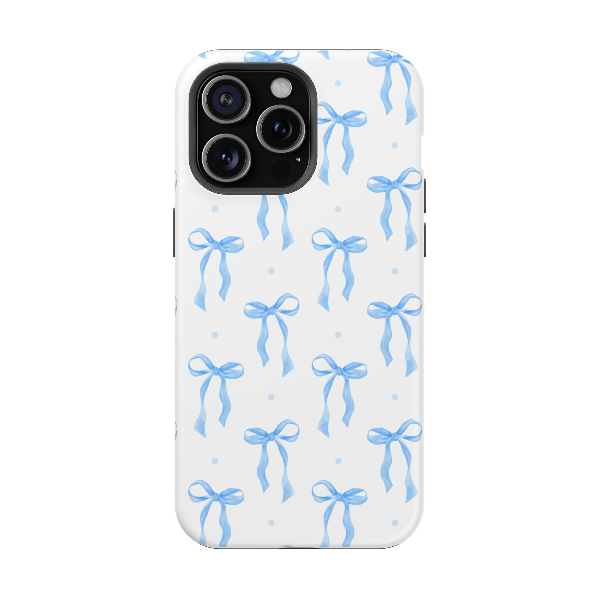 Customizable: Chic Blue Coquette Bow Impact-Resistant Phone Case