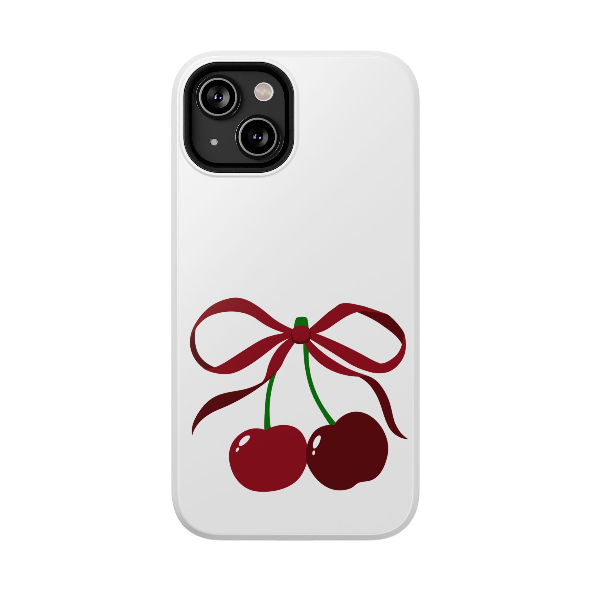 Customizable: Cherry Bow Impact-Resistant Case for Smartphones | Cute Phone Cover | Gift for Her | Cherry Lover's Accessory | Durable Phone Case