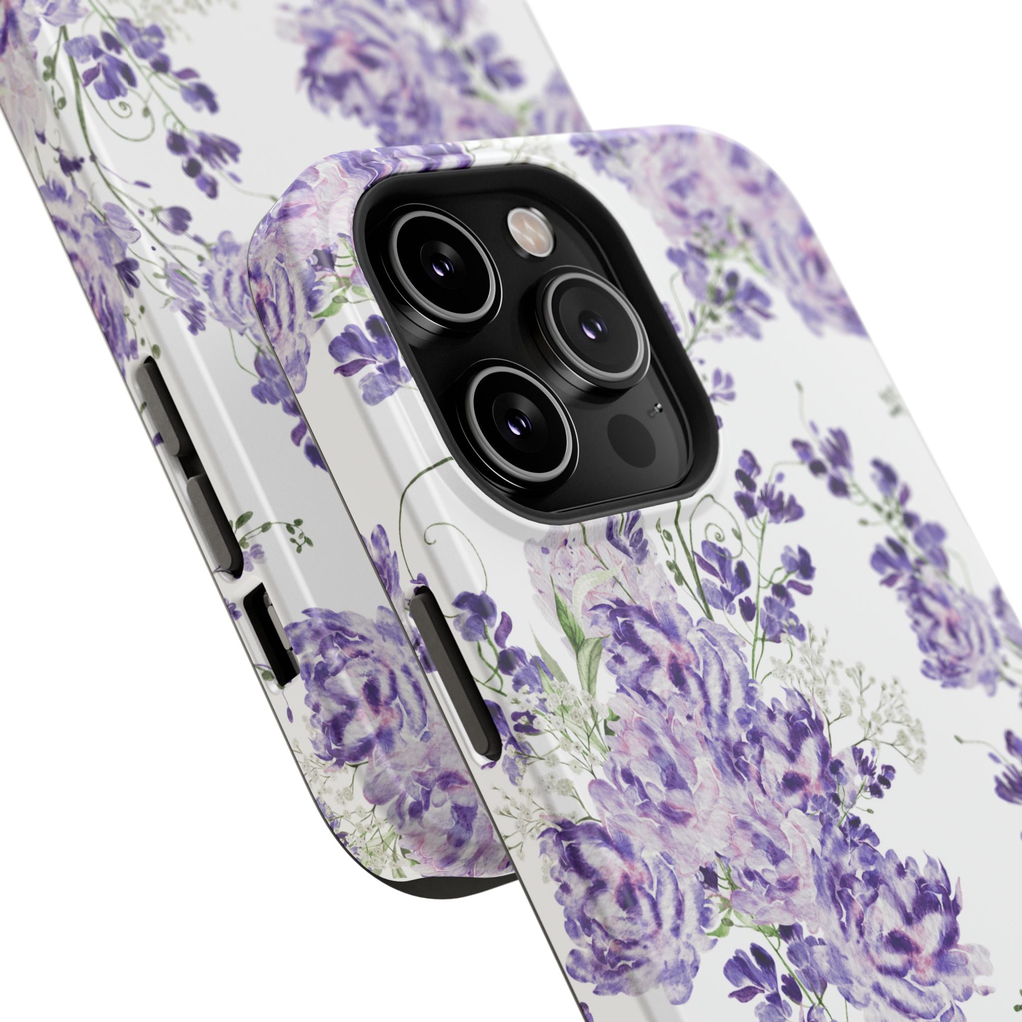 Customizable: Purple Floral Impact-Resistant Phone Case