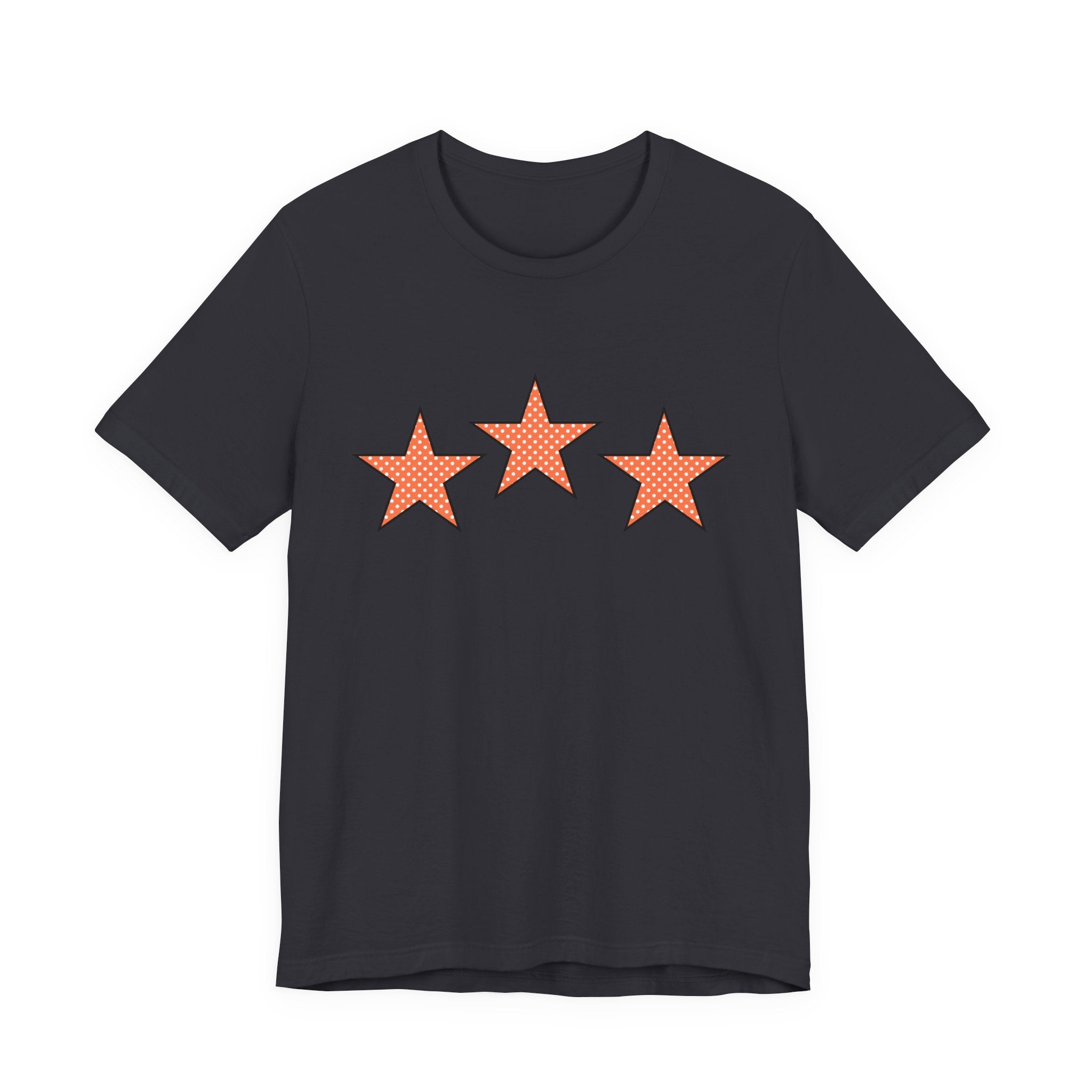 Customizable Orange & White Polka Dot Tri-Star Graphic Tee