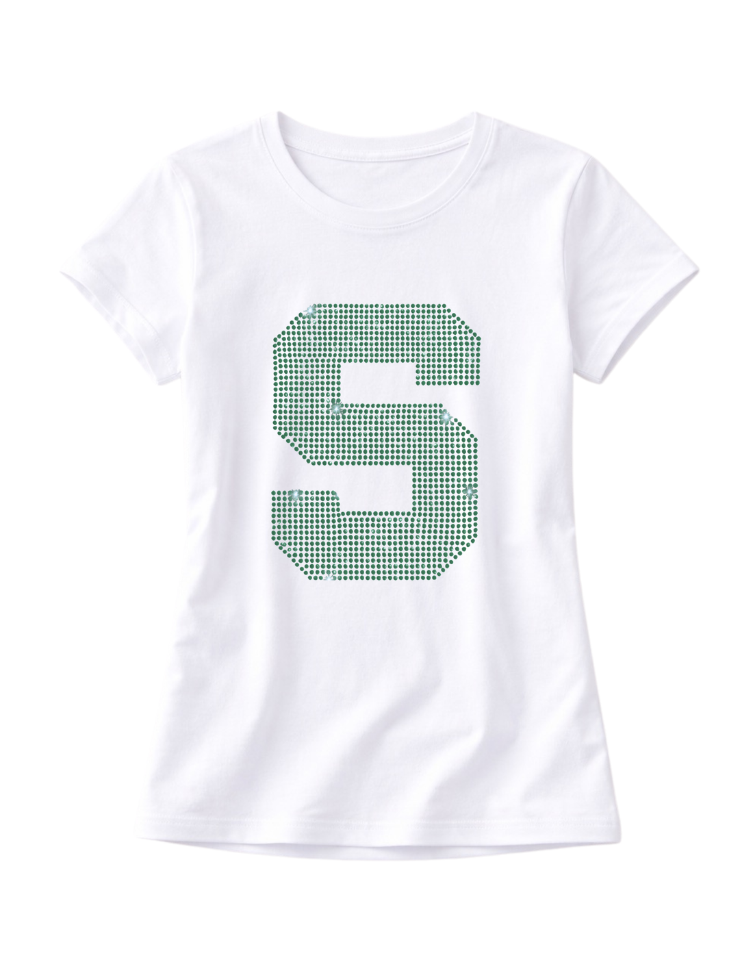 Michigan State Big Block S White Crewneck Short Sleeve T-Shirt