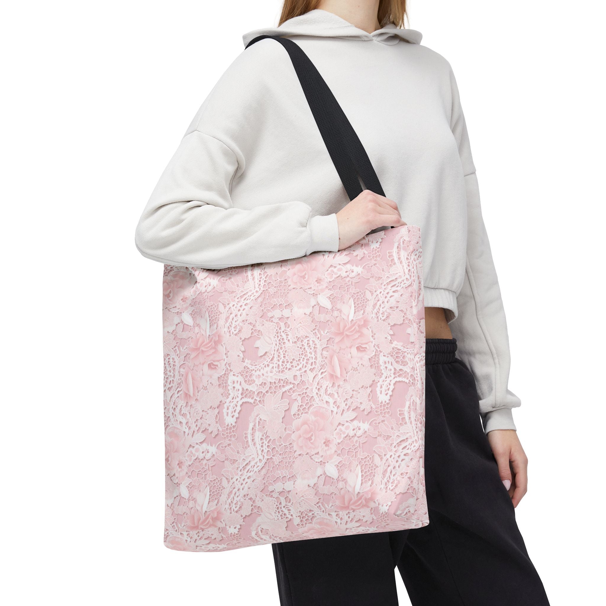 Chic Floral Tote Bag, Stylish Shopping Bag, Pink Floral Accessory, Perfect for Gifts, Sustainable Fashion