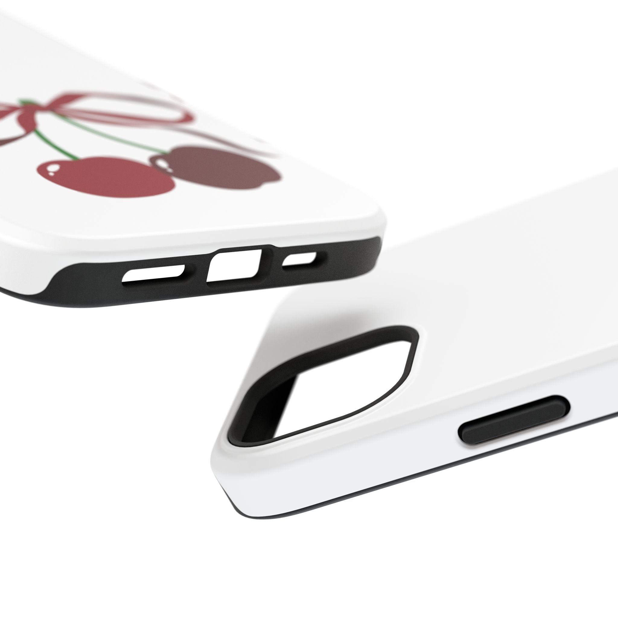 Customizable: Cherry Bow Impact-Resistant Case for Smartphones | Cute Phone Cover | Gift for Her | Cherry Lover's Accessory | Durable Phone Case