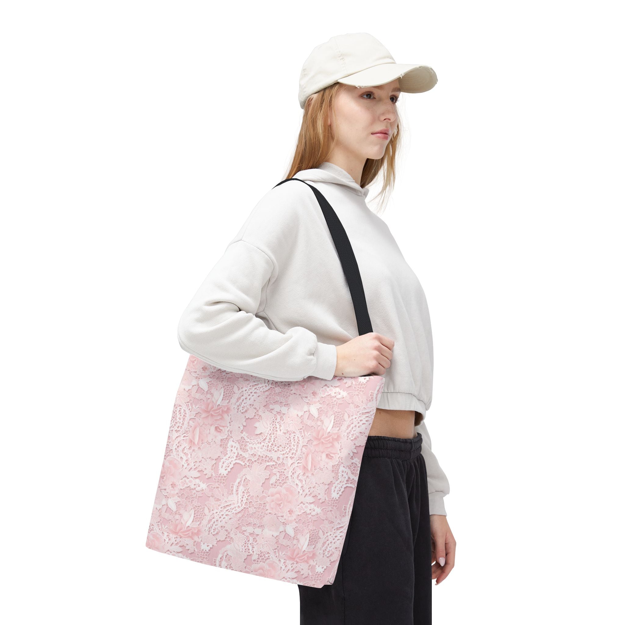Chic Floral Tote Bag, Stylish Shopping Bag, Pink Floral Accessory, Perfect for Gifts, Sustainable Fashion