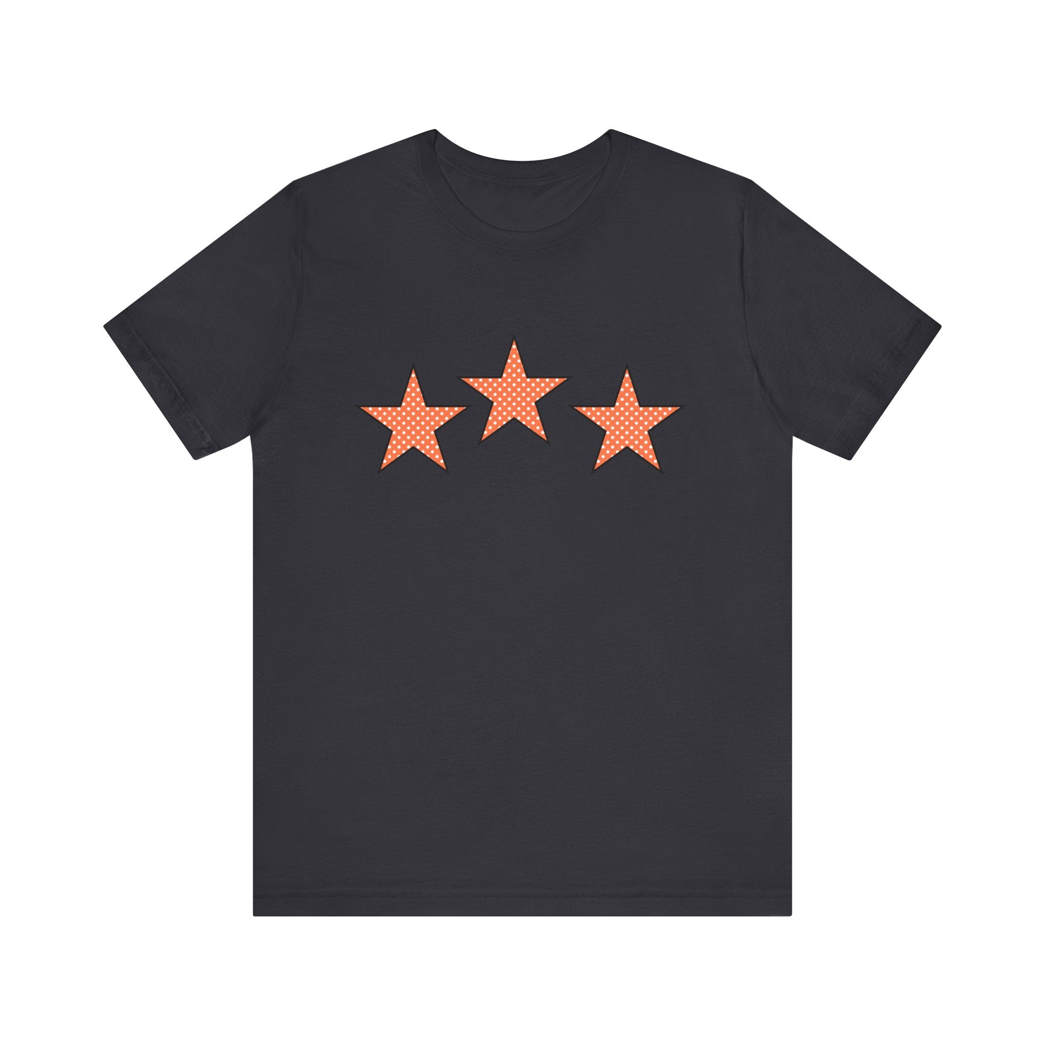 Customizable Orange & White Polka Dot Tri-Star Graphic Tee
