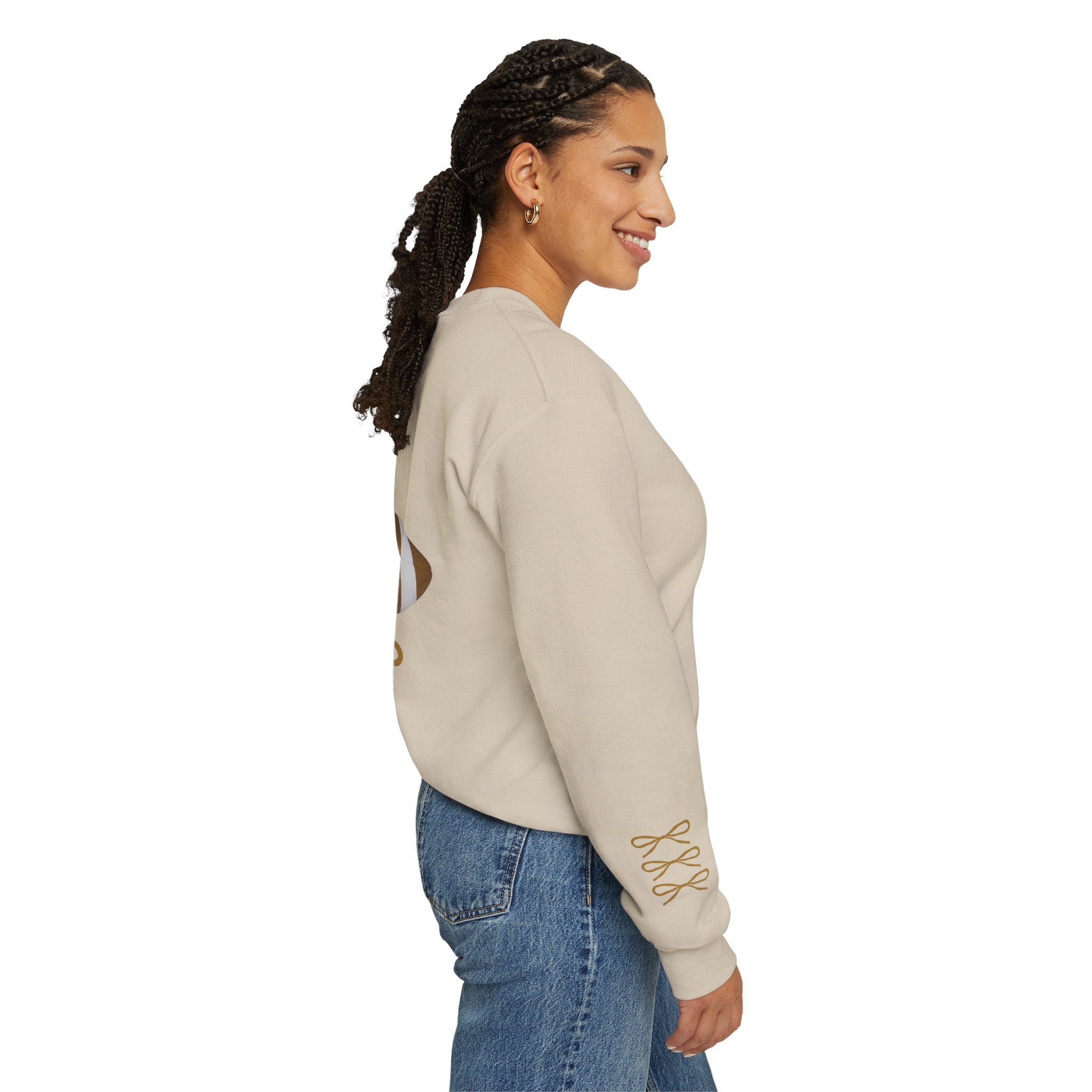 Customizable Gold Football & Bows Sweatshirt