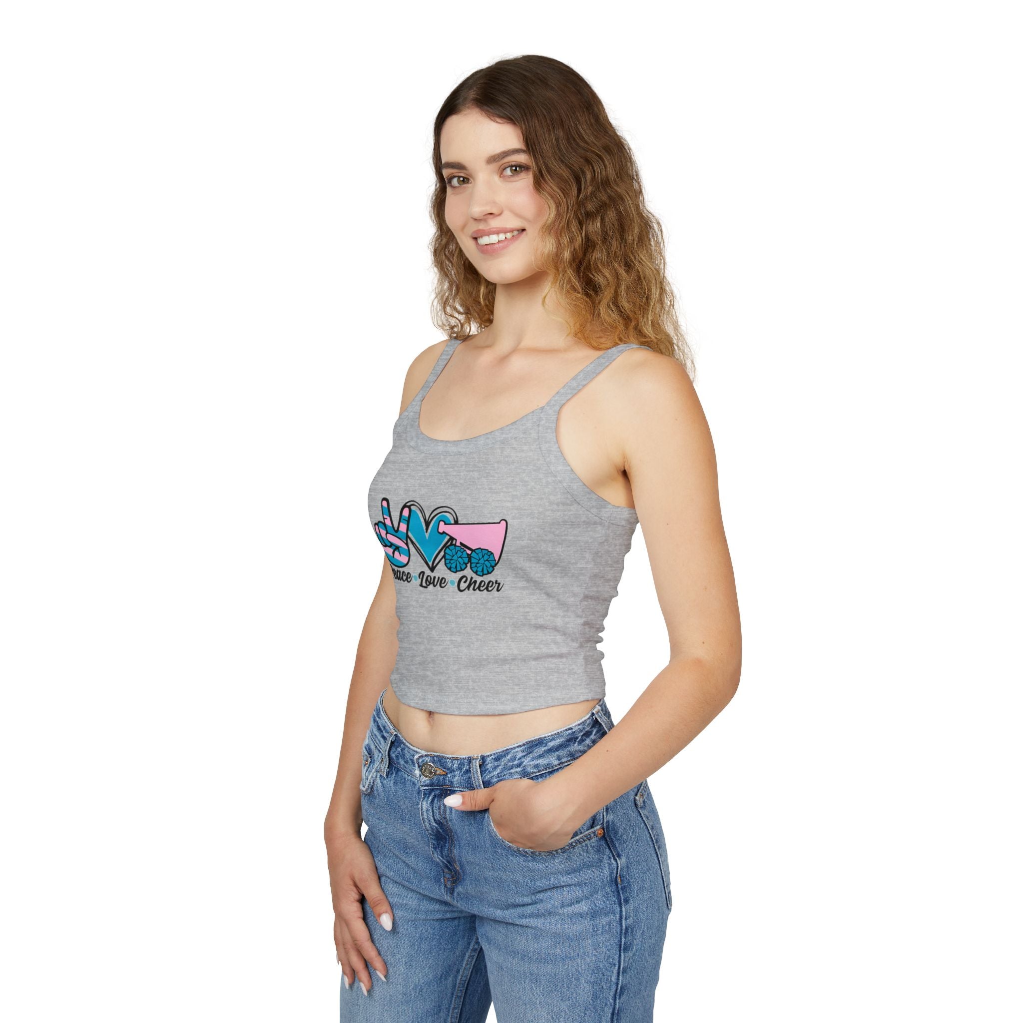 Customizable Women's Peace Love Cheer Tank, Cheerleading Apparel, Cute Gift for Cheerleaders