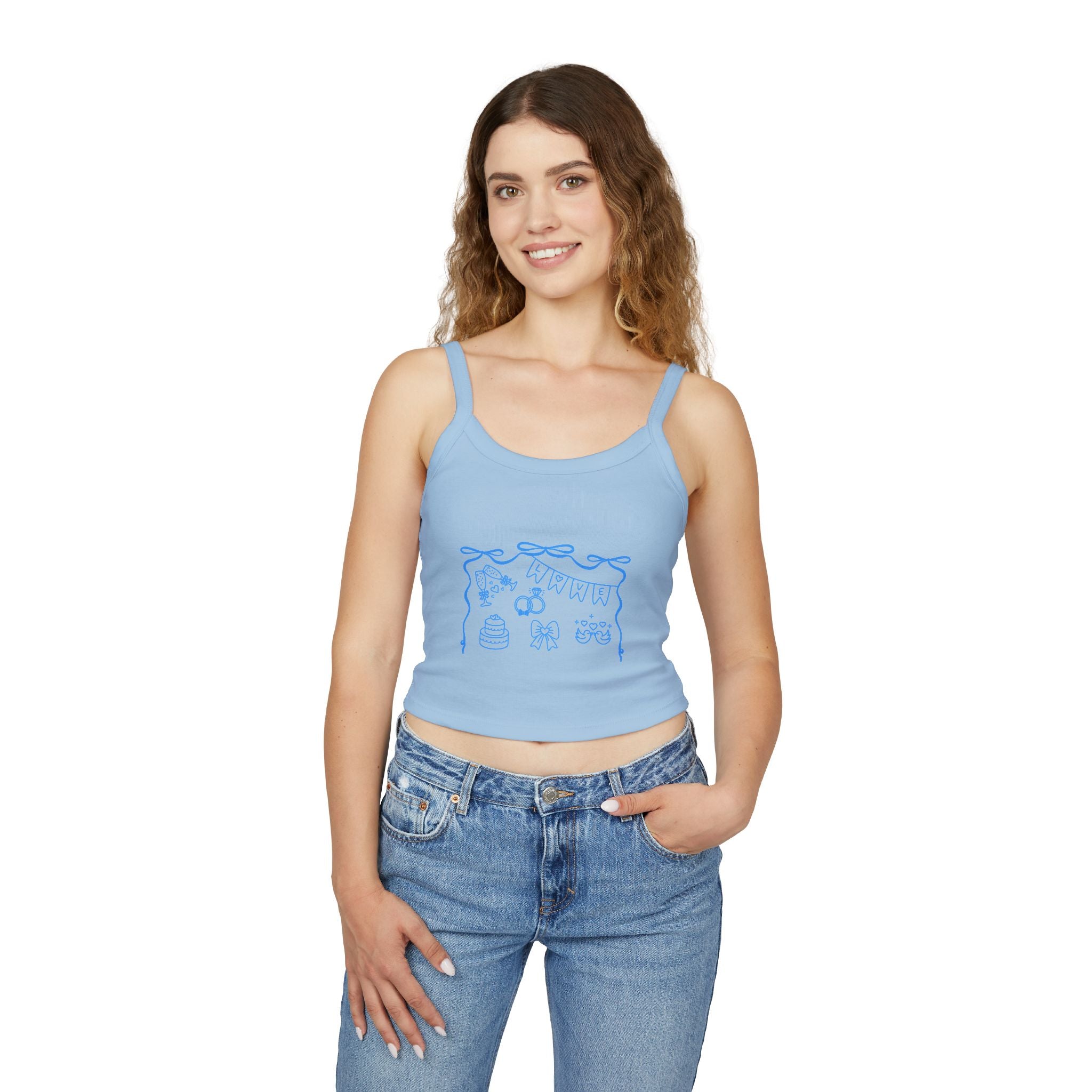 Customizable Women's Bachelorette/Bride Spaghetti Strap Tank Top