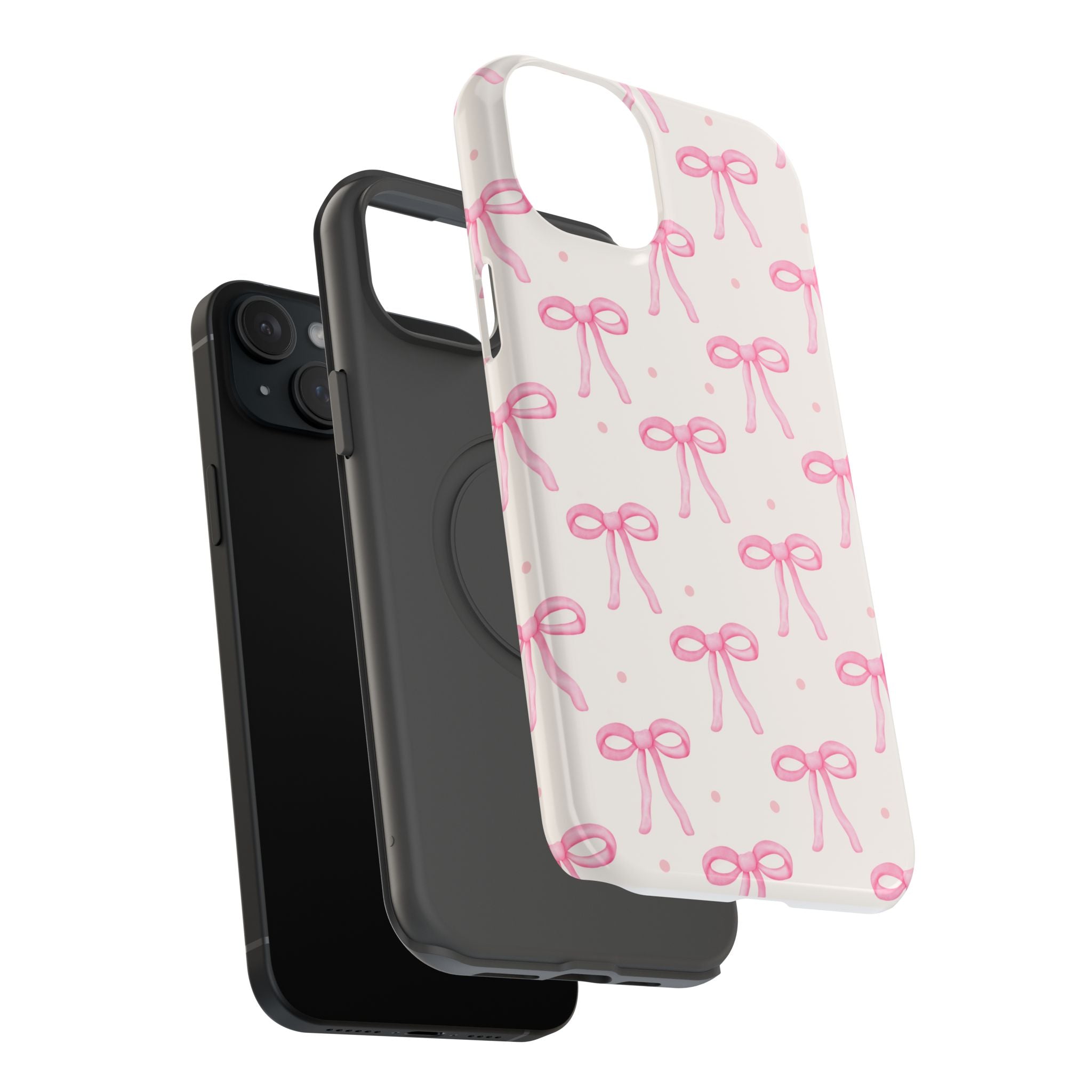 Customizable: Cute Pink Bow Impact-Resistant Phone Case