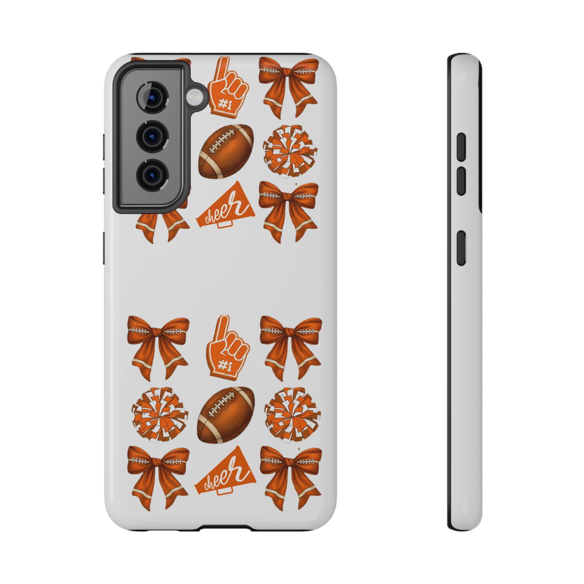 Customizable Orange-Themed Football Team Spirit Phone Case - Cheerful Accessories for Game Day, Unique Design for Fans, Sports Gift, Fall Celebrations, Team Pride