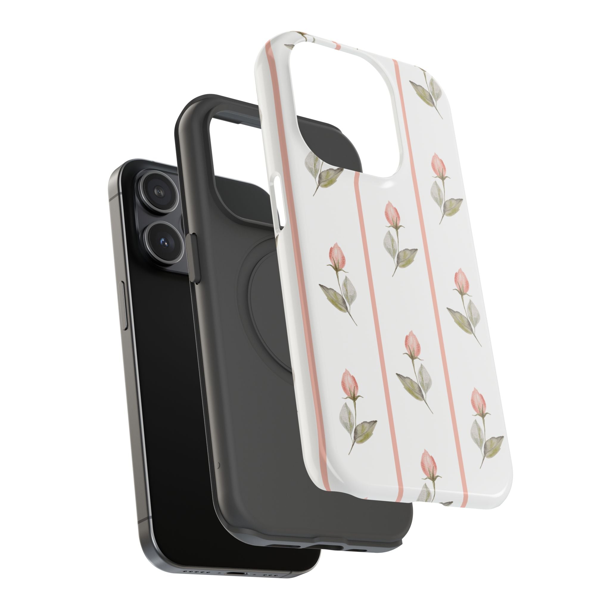 Customizable: Floral Impact-Resistant Phone Case, Chic Phone Cover
