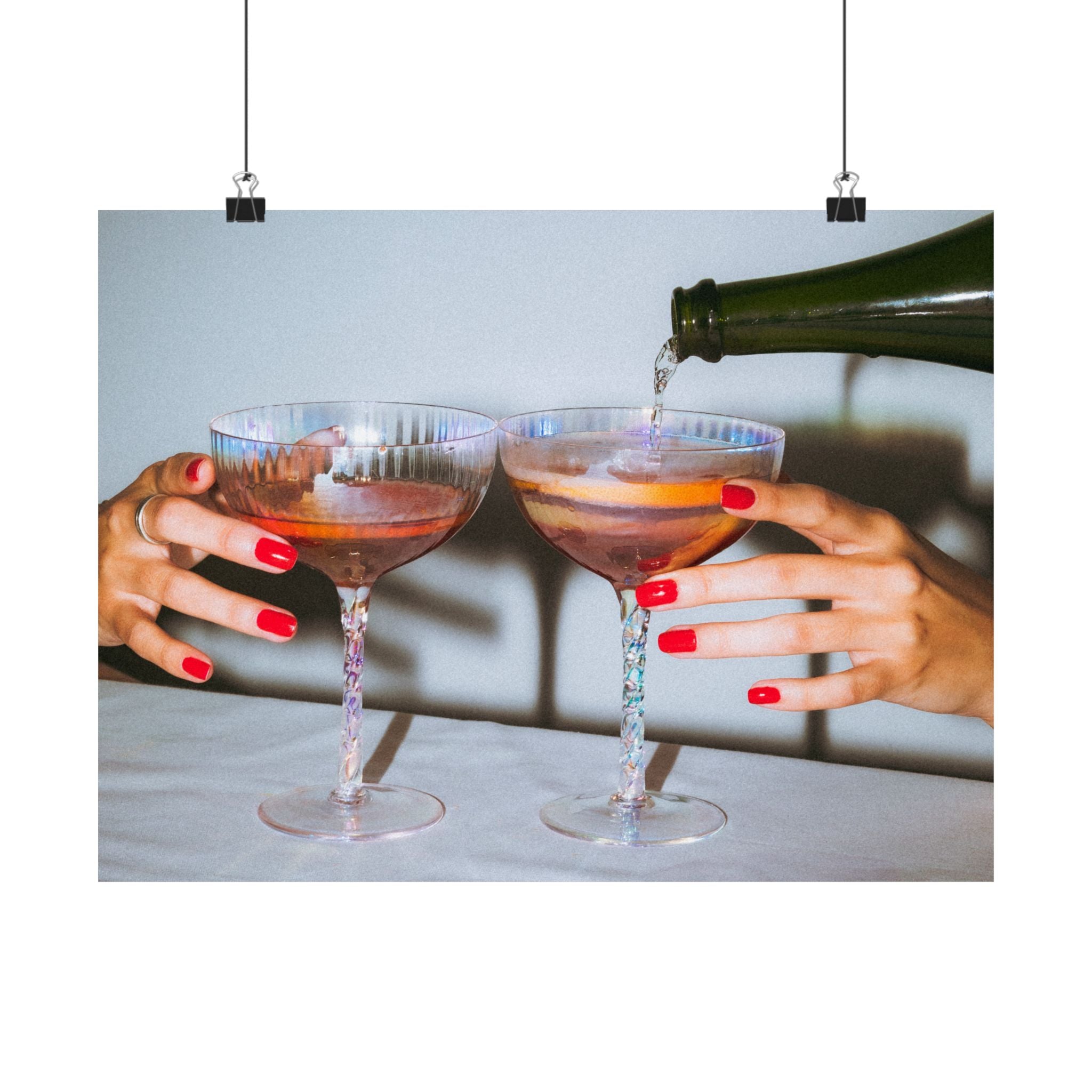 Chic Cocktail Wall Art, Matte Horizontal Posters, Celebratory Decor, Home Bar Art, Stylish Gifts for Friends, Modern Decor