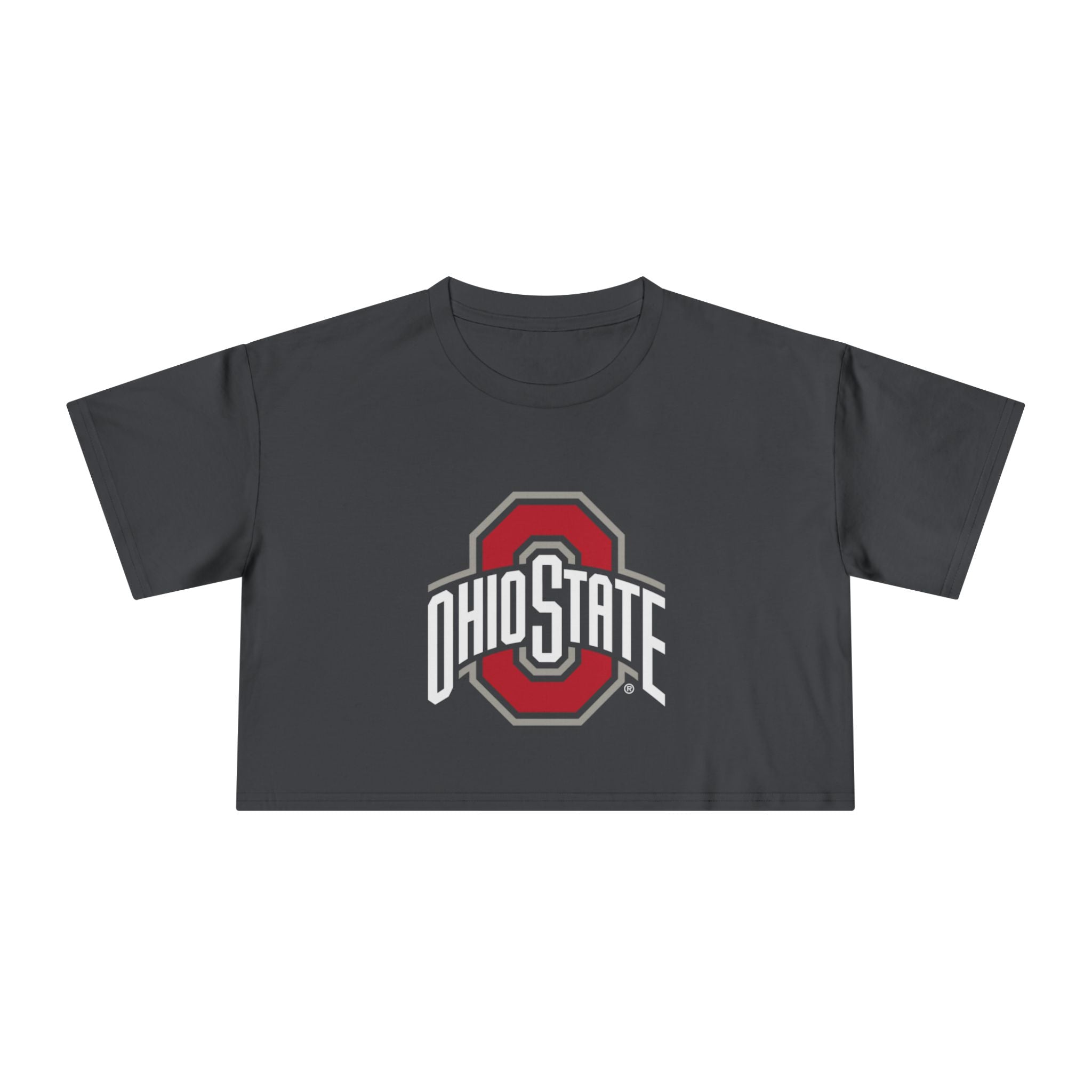 Ohio State Women's Crop Tee, Trendy College Apparel, Casual Wear, Game Day Top