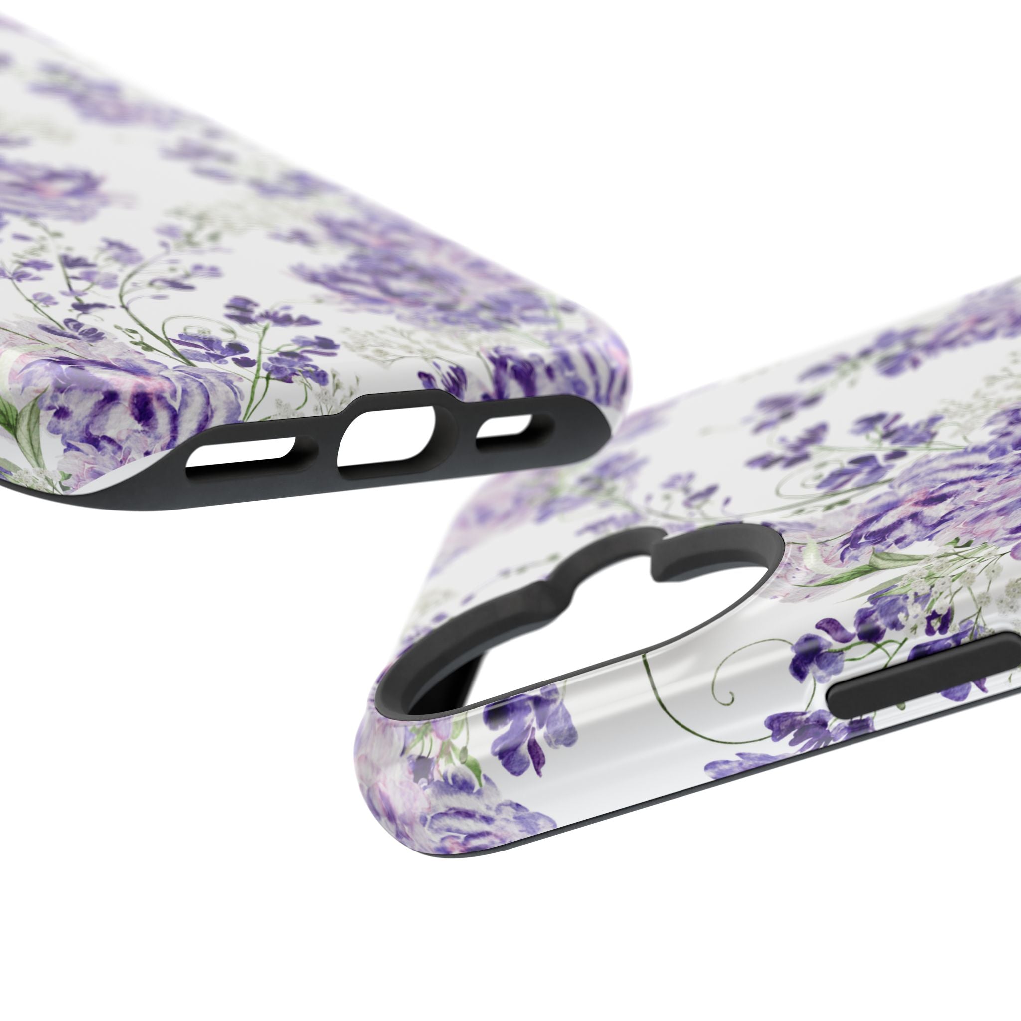 Customizable: Purple Floral Impact-Resistant Phone Case