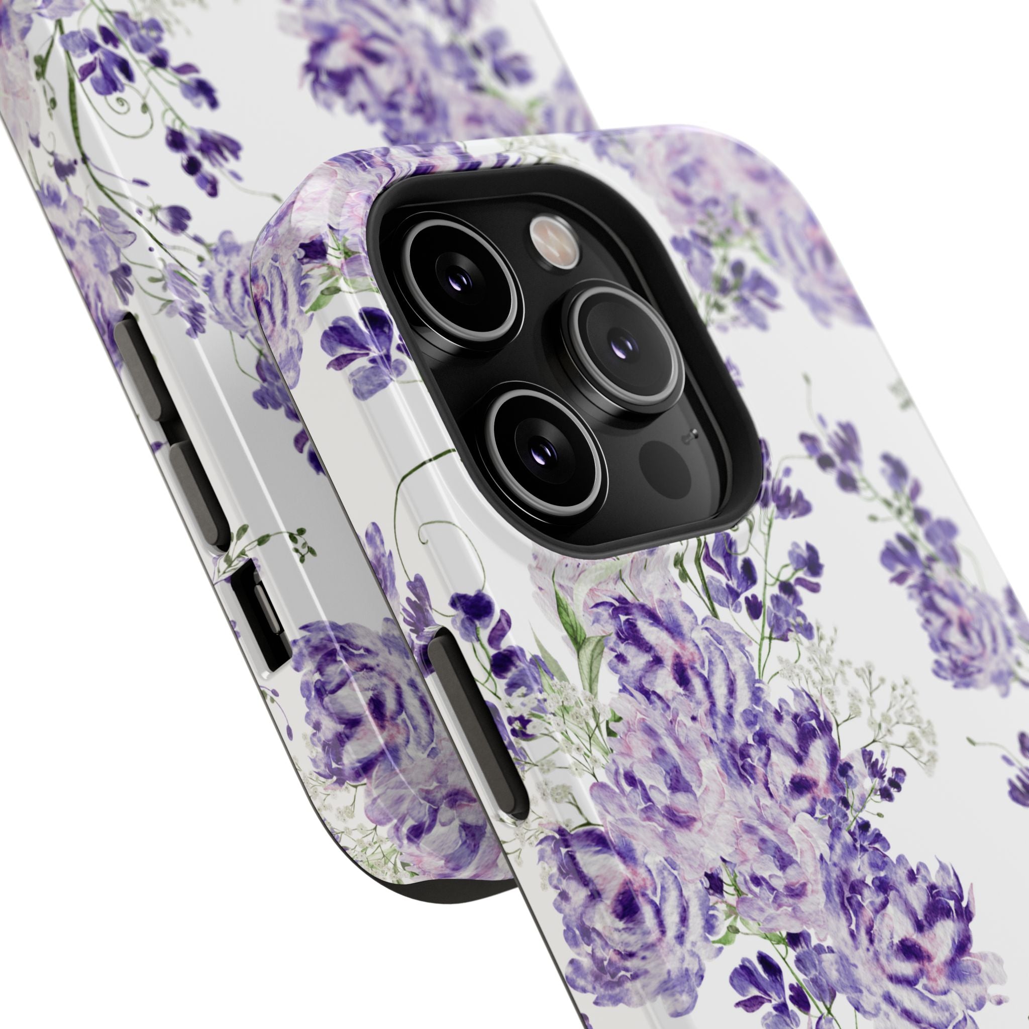 Customizable: Purple Floral Impact-Resistant Phone Case
