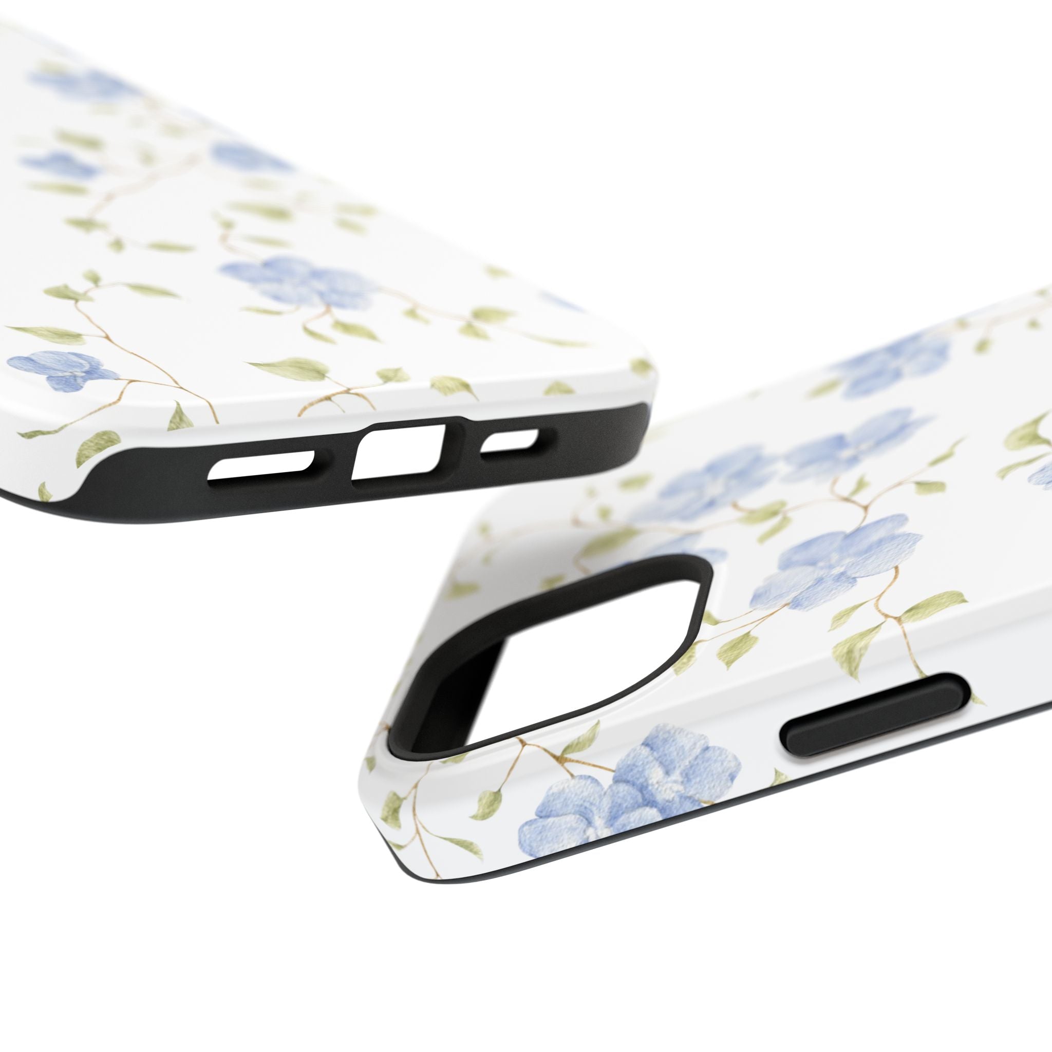 Customizable: Blue Floral Impact-Resistant Phone Case